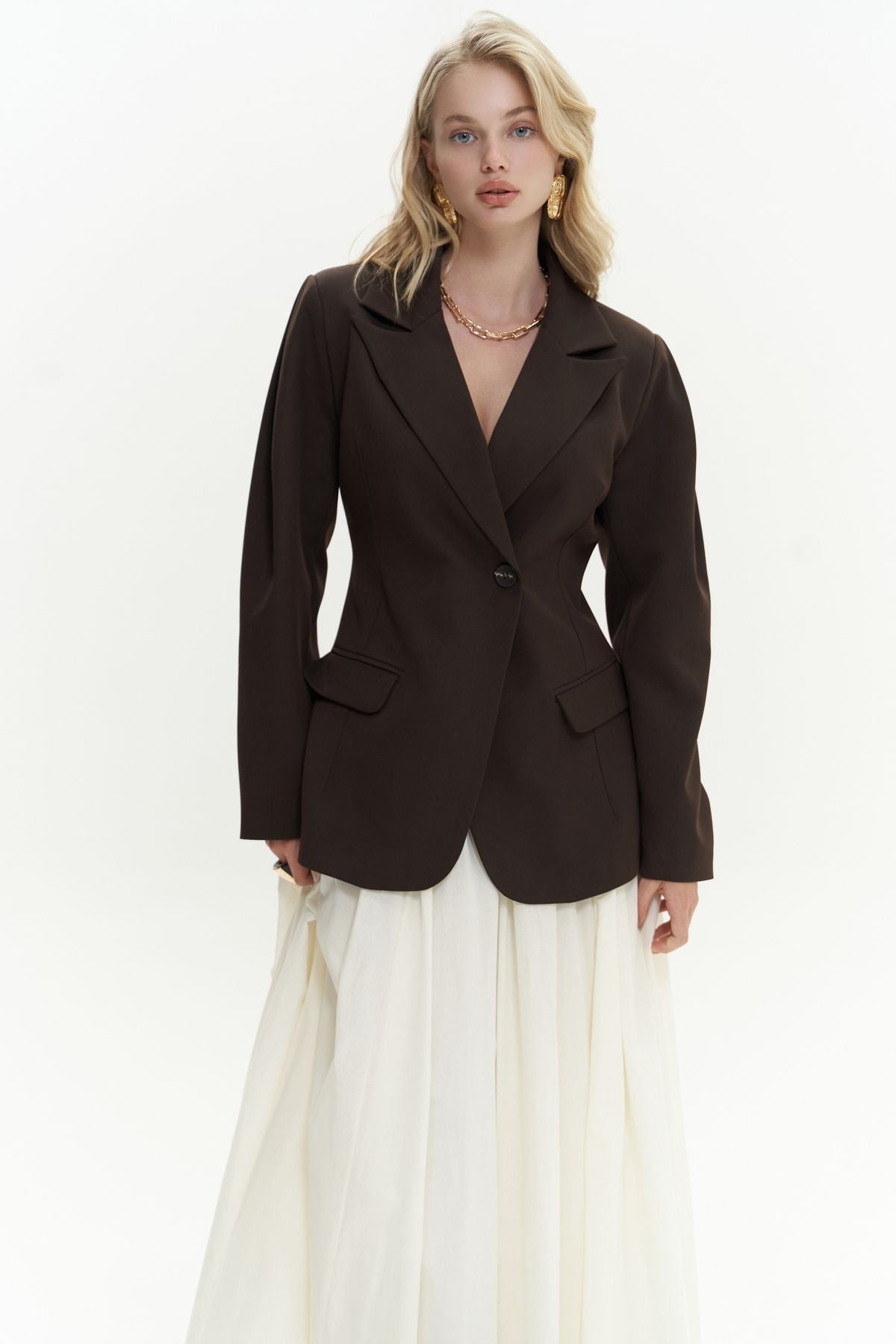 Biella Belden Siten Coffee Blazer