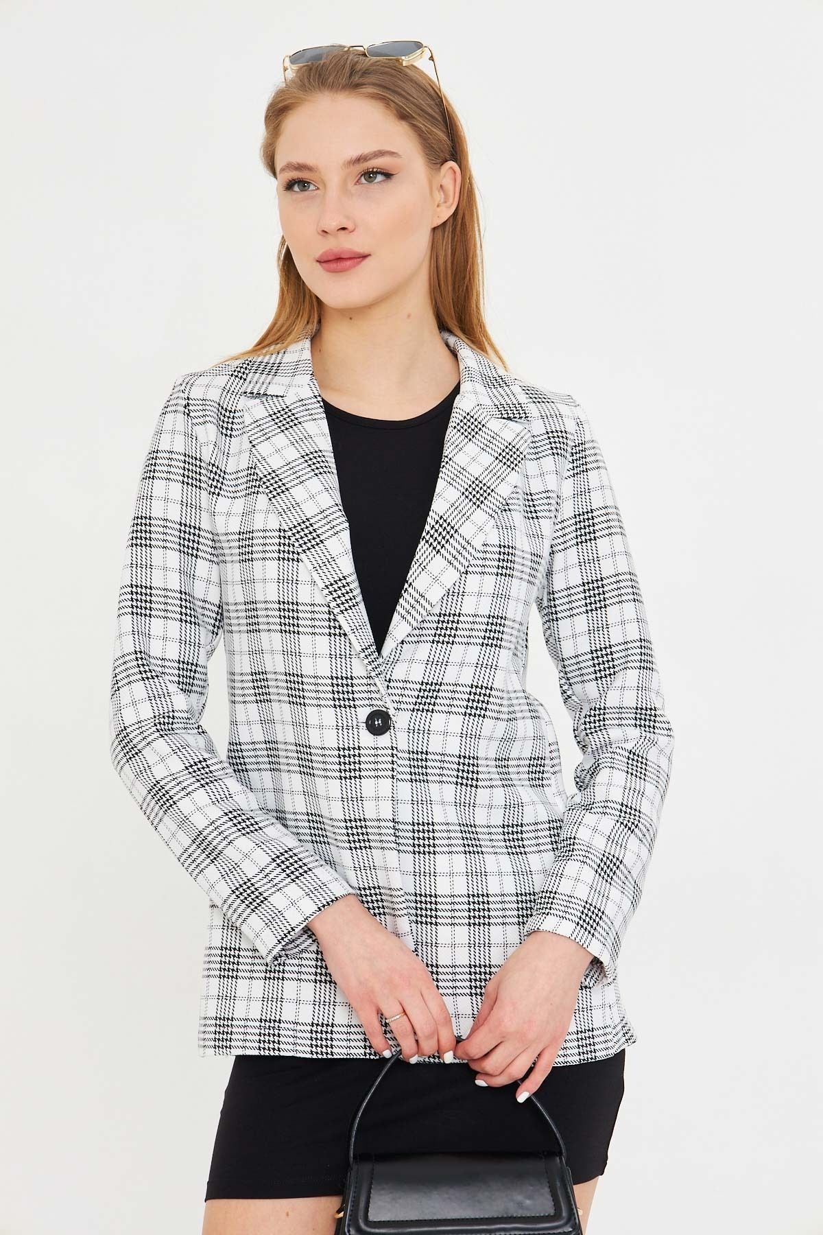 Woman White Single button Jacket ARM-25K001115