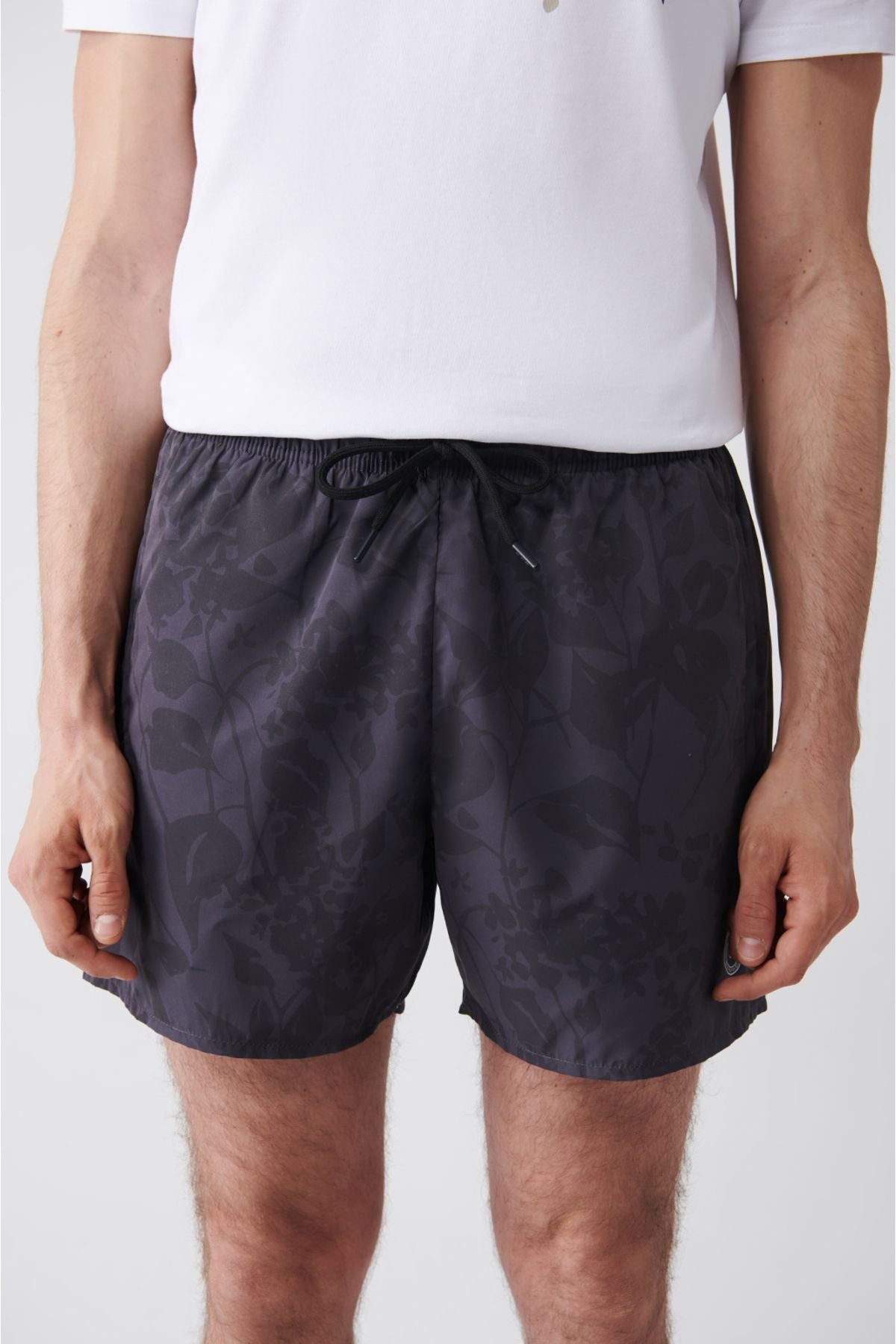 Men's anthracite-gray fast-drying printed standard Size Mayo Sea Short E003802