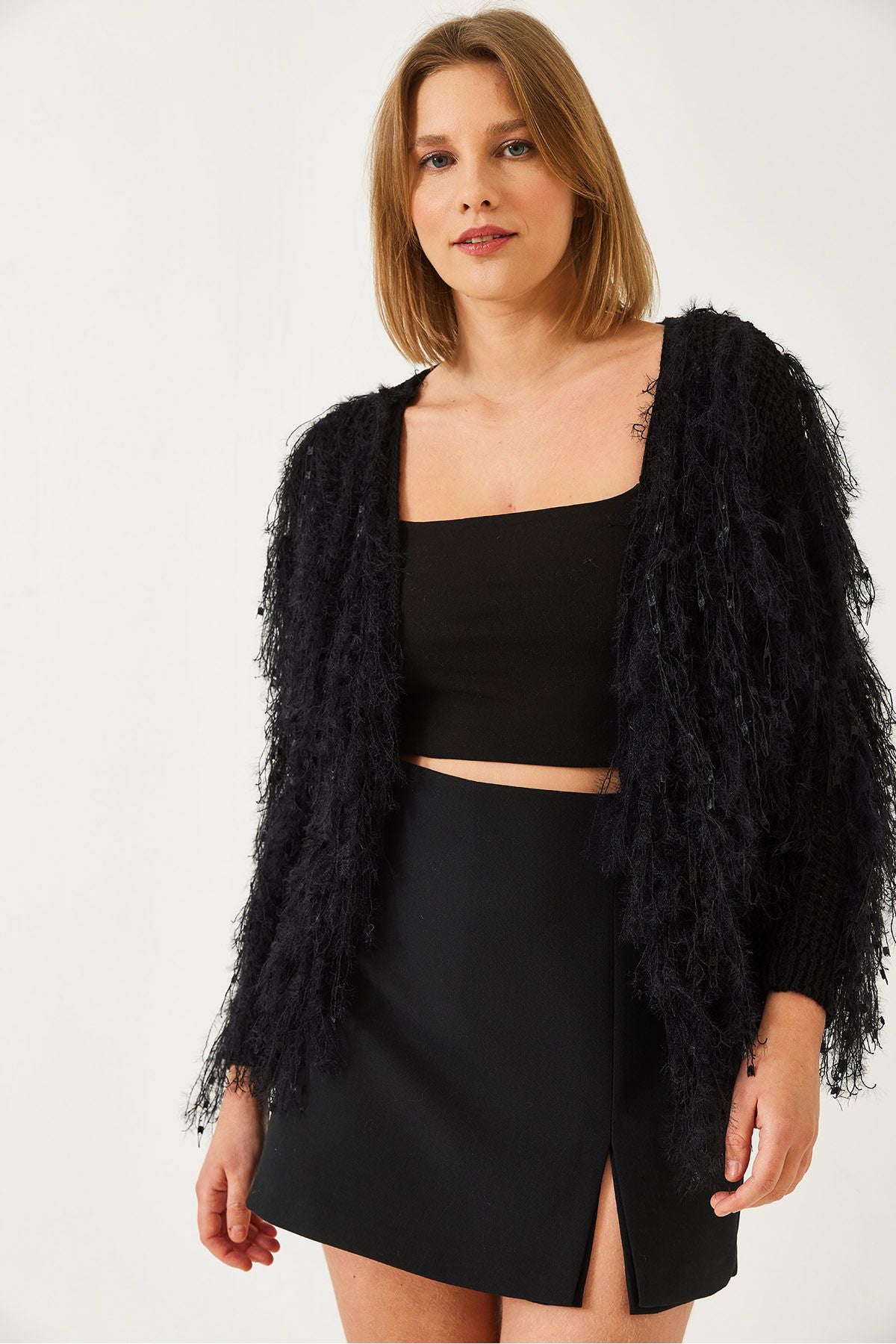 Female fringed knitwear cardigan 20246249