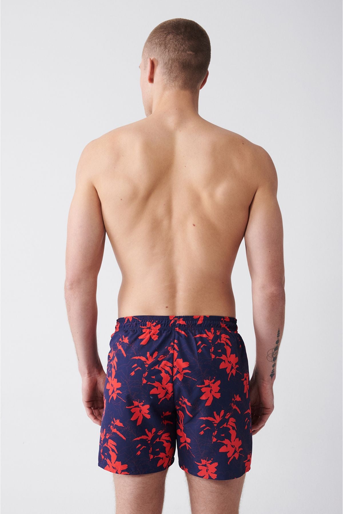 Men's navy blue-red fast-drying printed standard Size Mayo Sea Short E003802