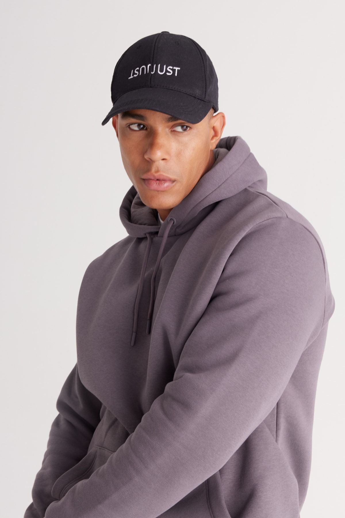 Men's Dark Gray Standard Fit Içi Polar 3 IP hooded kangaroo pocket cotton sweatshirt