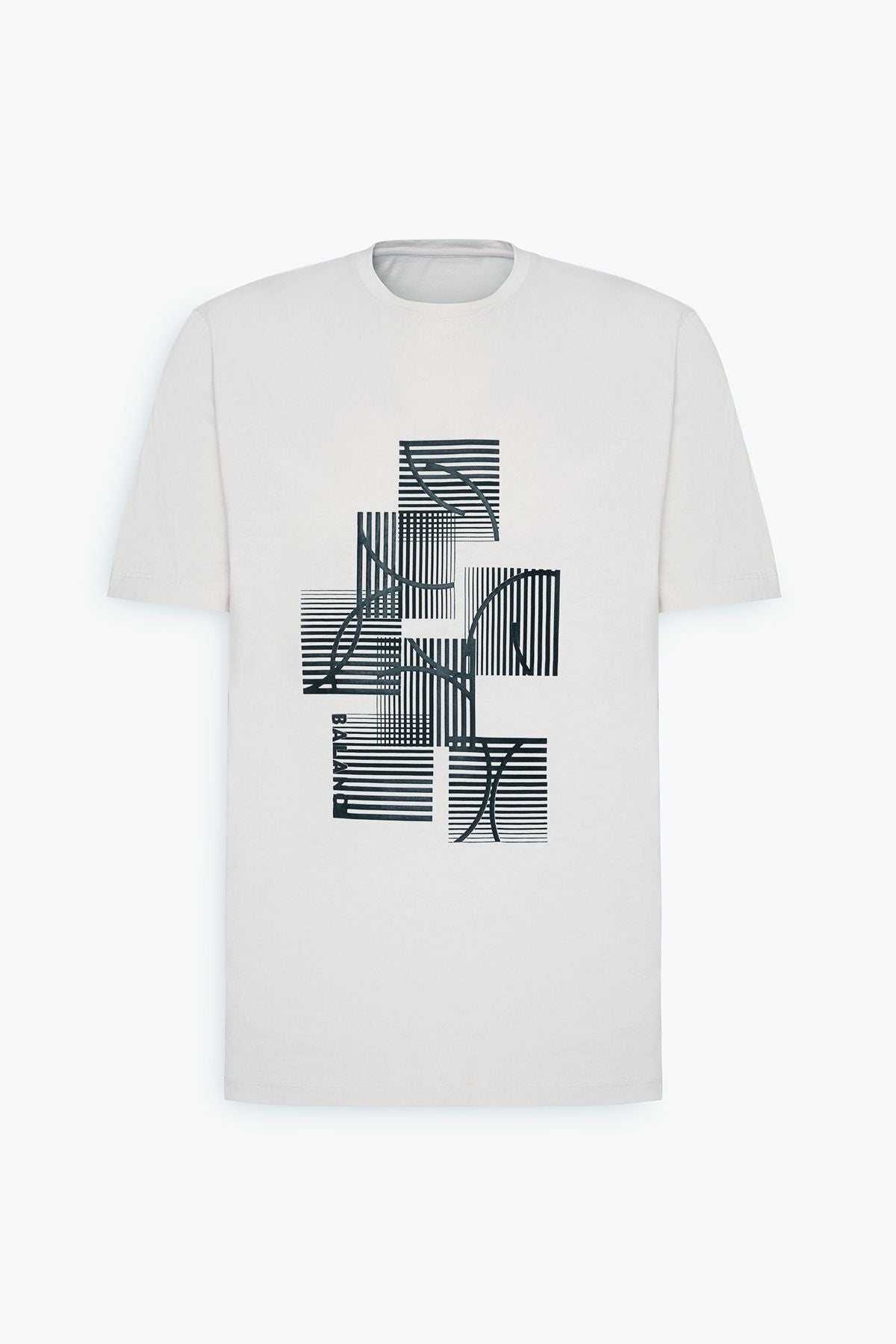 Men's Light Gray Standard Fit Normal Cutting 100 %Cotton Printed Bike Bike T -shirt