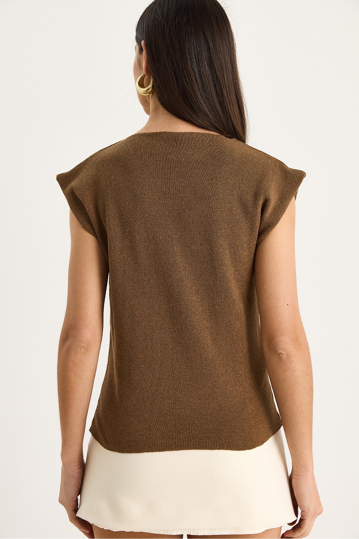 Women's Accessory Detailed Low Shoulder Knitwear Blouse 20251023