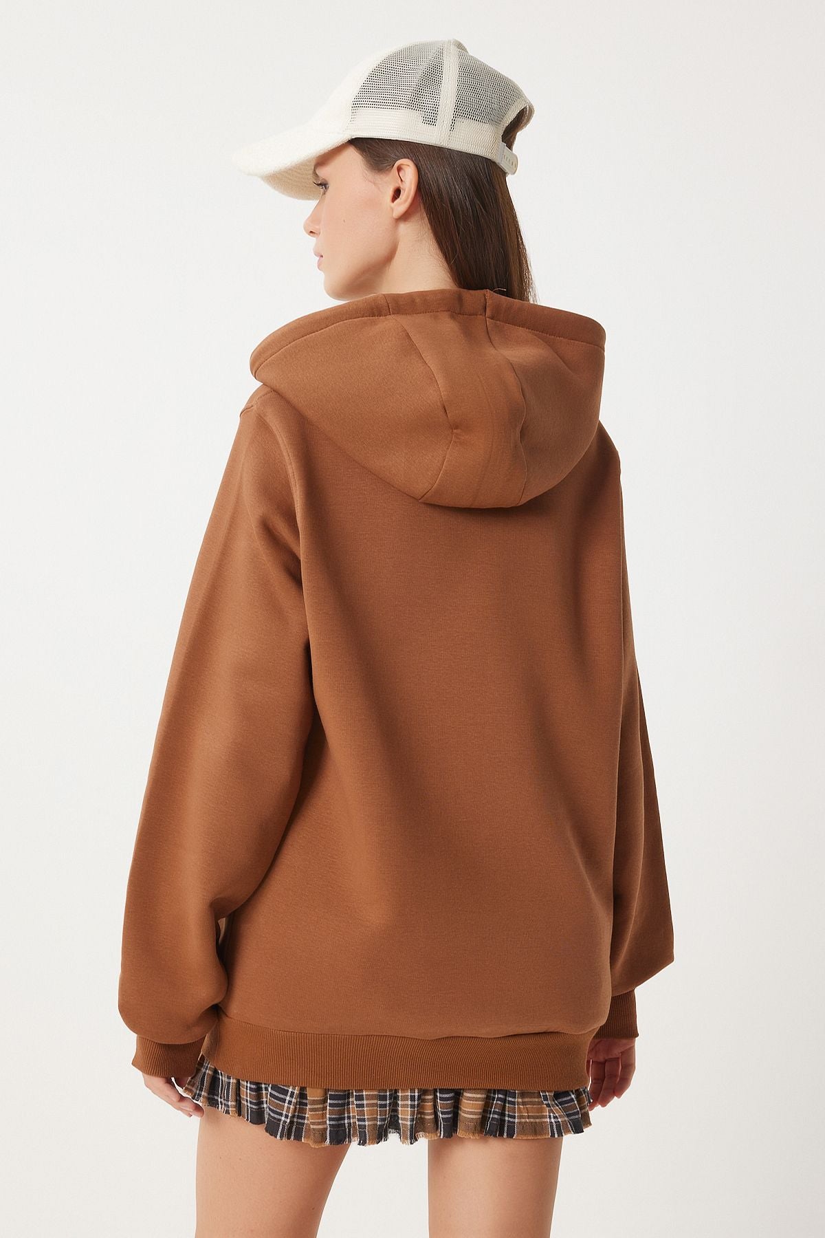 Female brown hooded charm with a wise hooded Sweatshirt vn00017