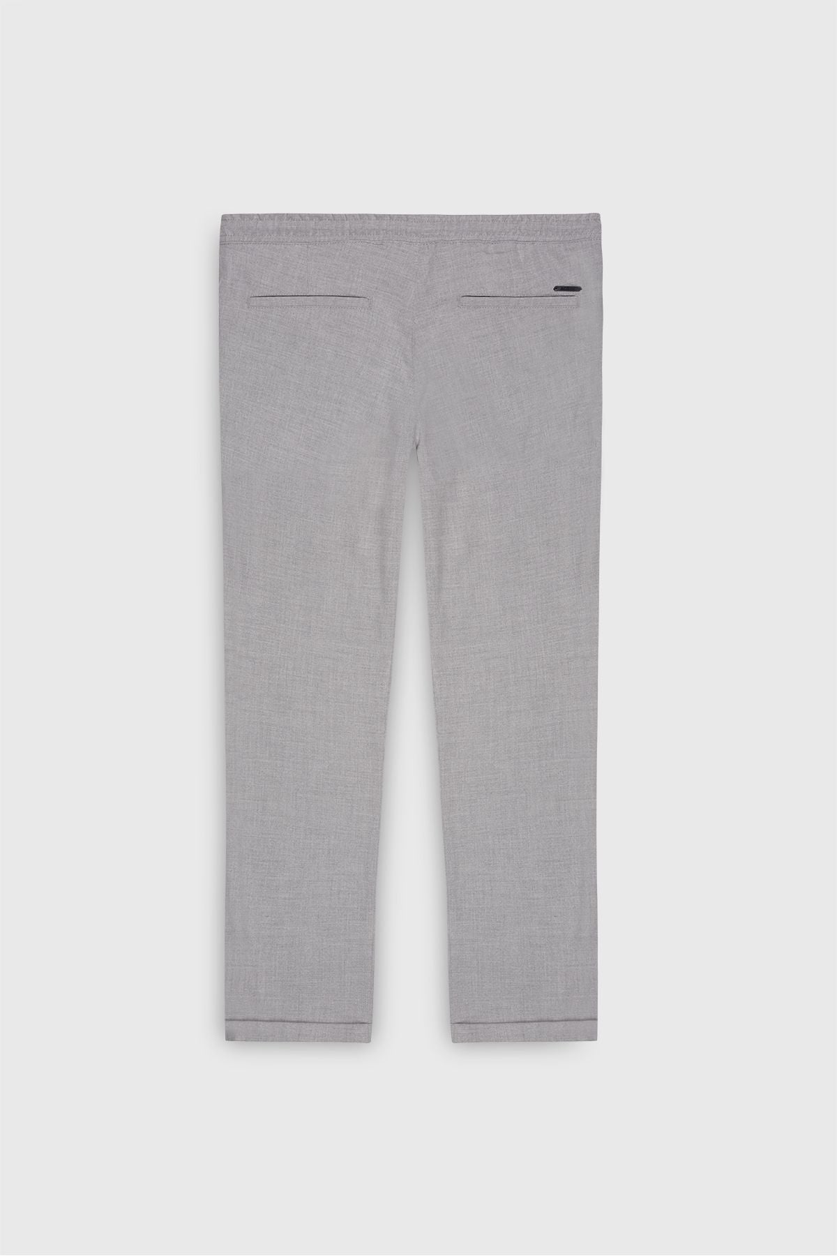 Men's gray slim fit comfortable cutting waist tied side pocket jogger pants