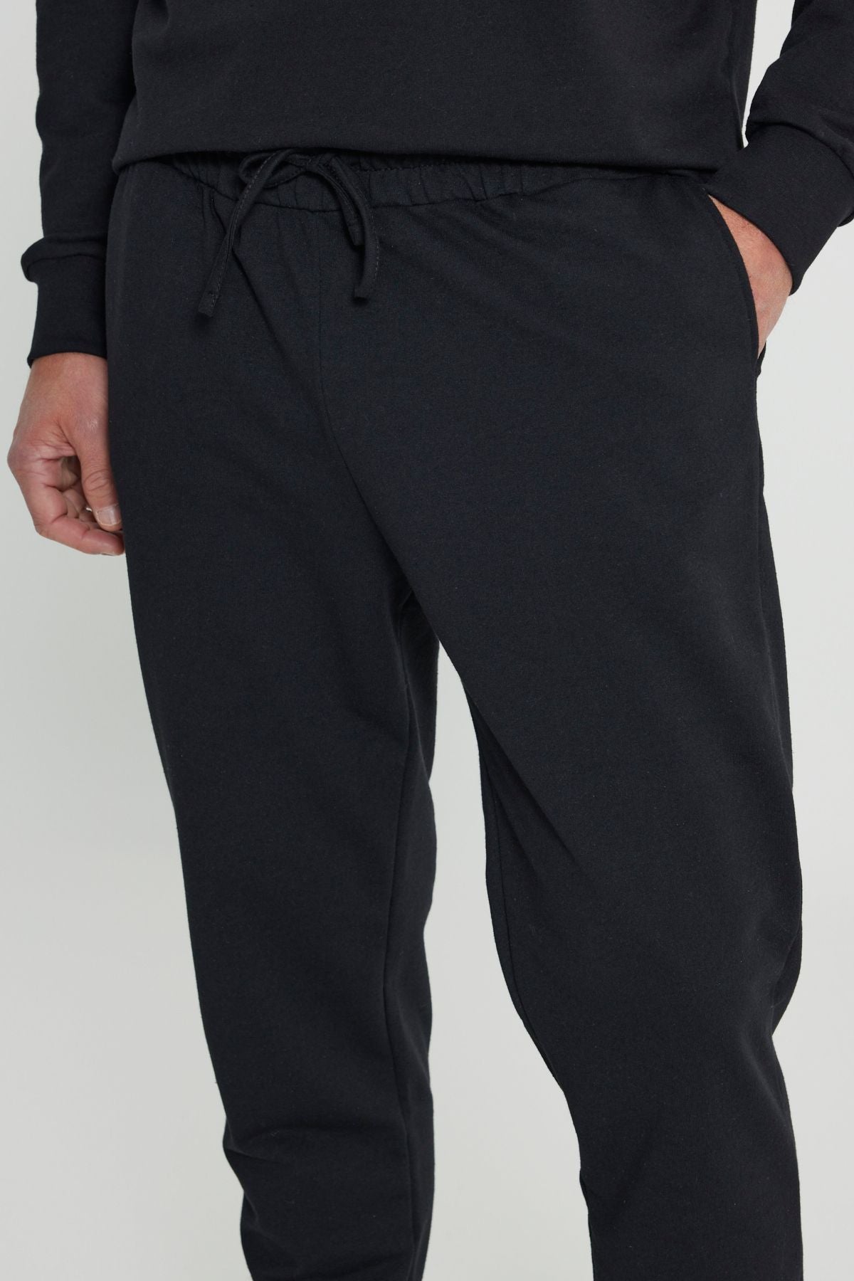 Men's Black Standard Fit Normal Normal Cutting 2 IPPE CLASS COTTON JOGGER SERVICE SIZE