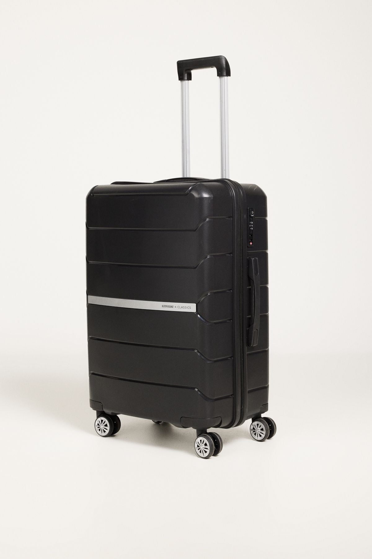 Men's black medium size suitcase