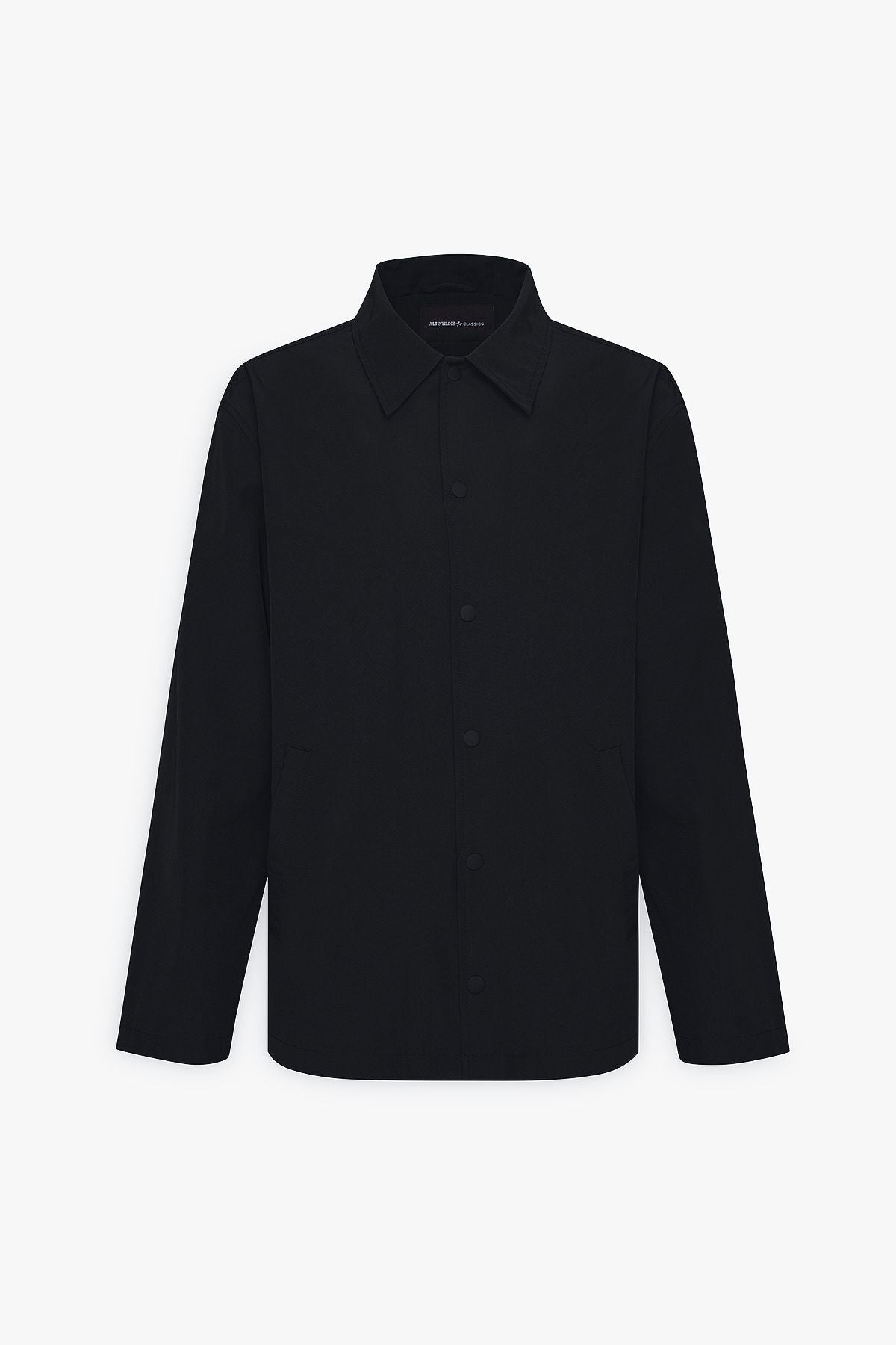 Men's Black Standard Fit Normal Cutting Shirt Caple Capital Coat Coat