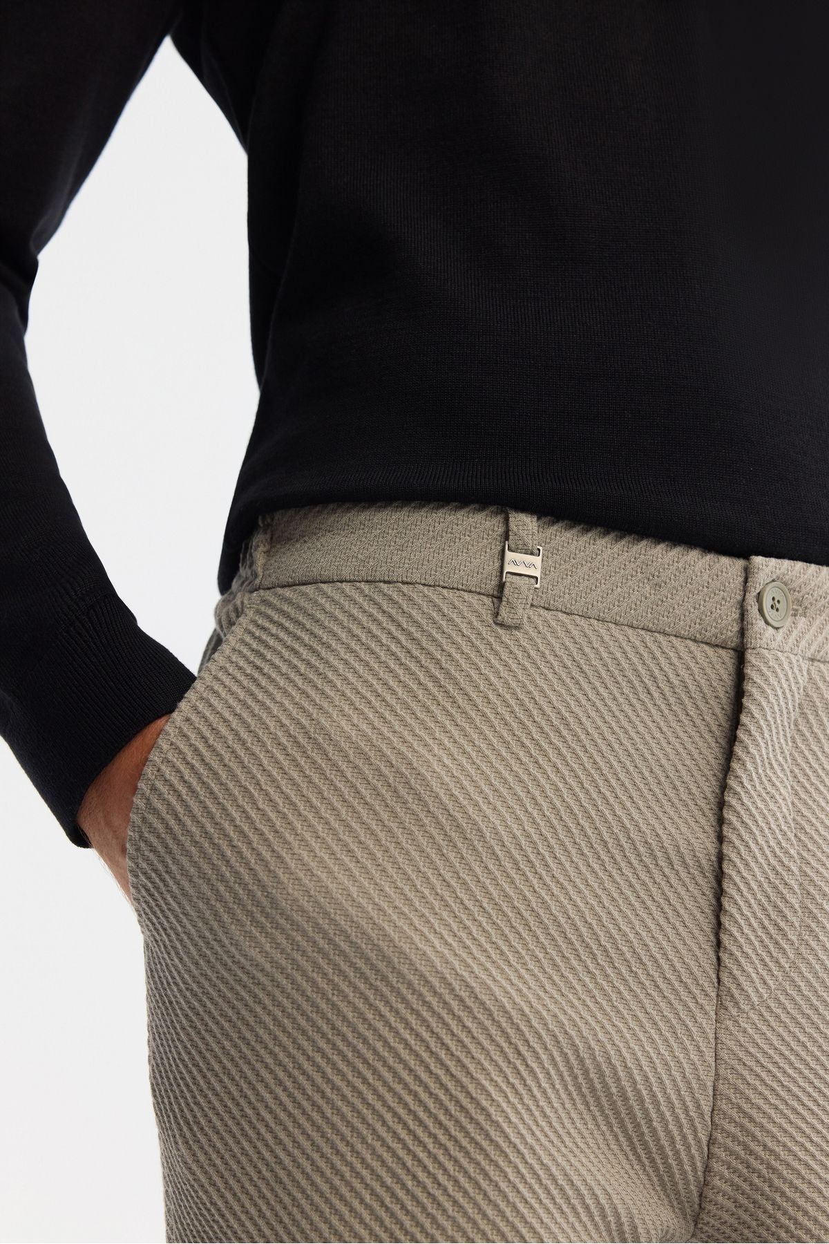 Men's Mink Side Pocket Bi-Stretch Suit Suit Pants A42Y3212