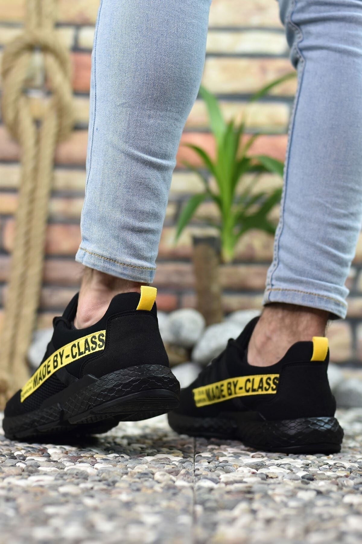 Black Yellow Men's Sneaker