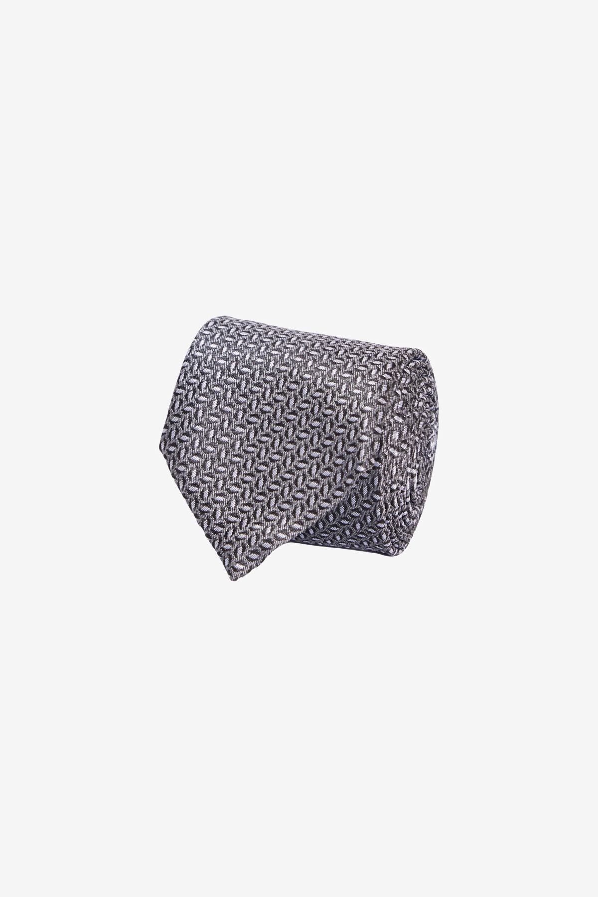 Men's gray-black patterned tie