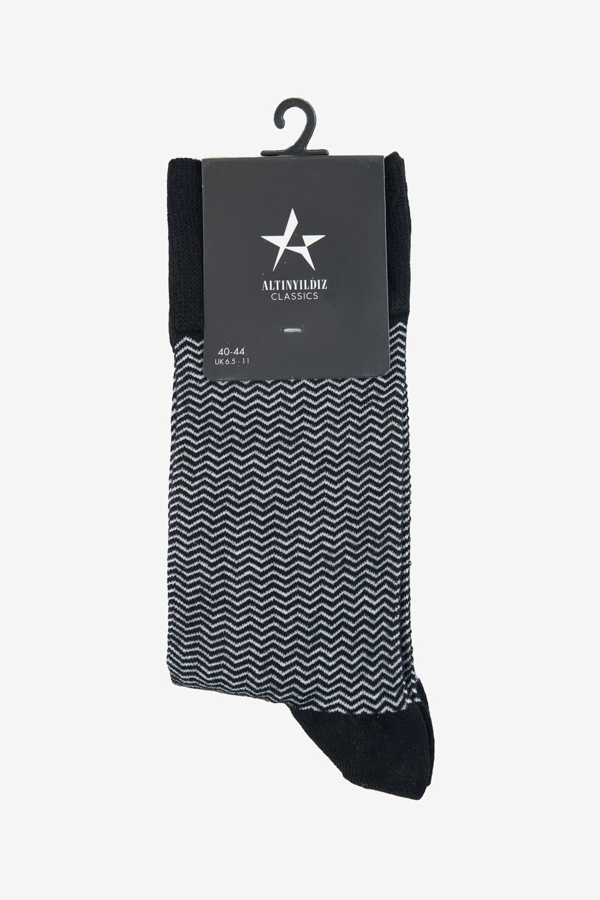 Men's Gray-Black Patterned Single Socks