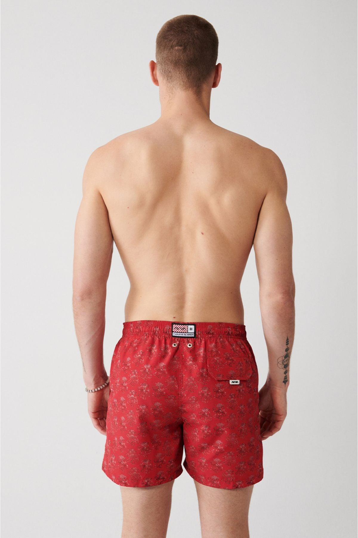 Red Fast Small Octopus Printed Standard Special Boxed Comfort Fit Mayo Sea Short