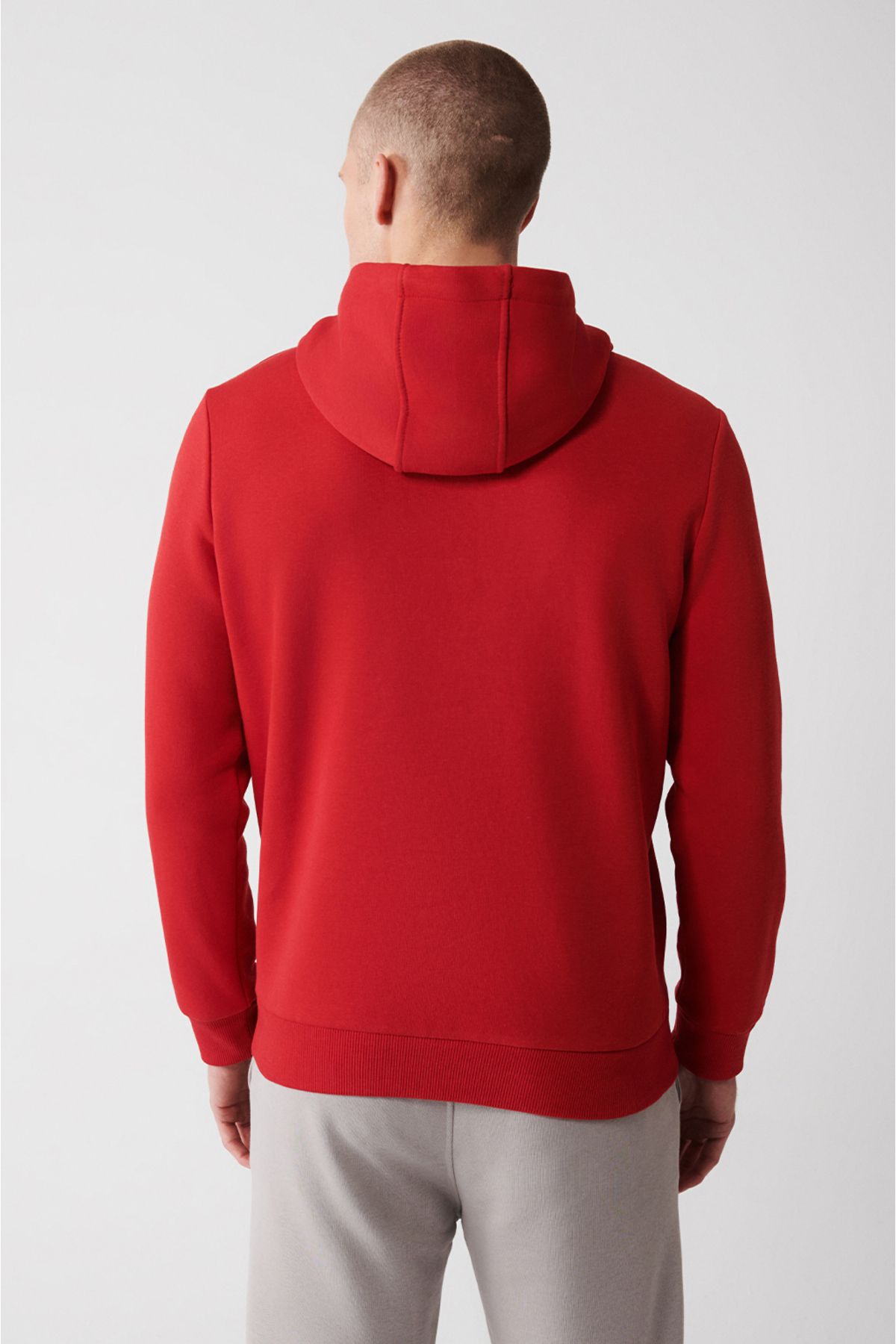 Men's red hooded 3 -IP Cotton Sweatshirt E001018