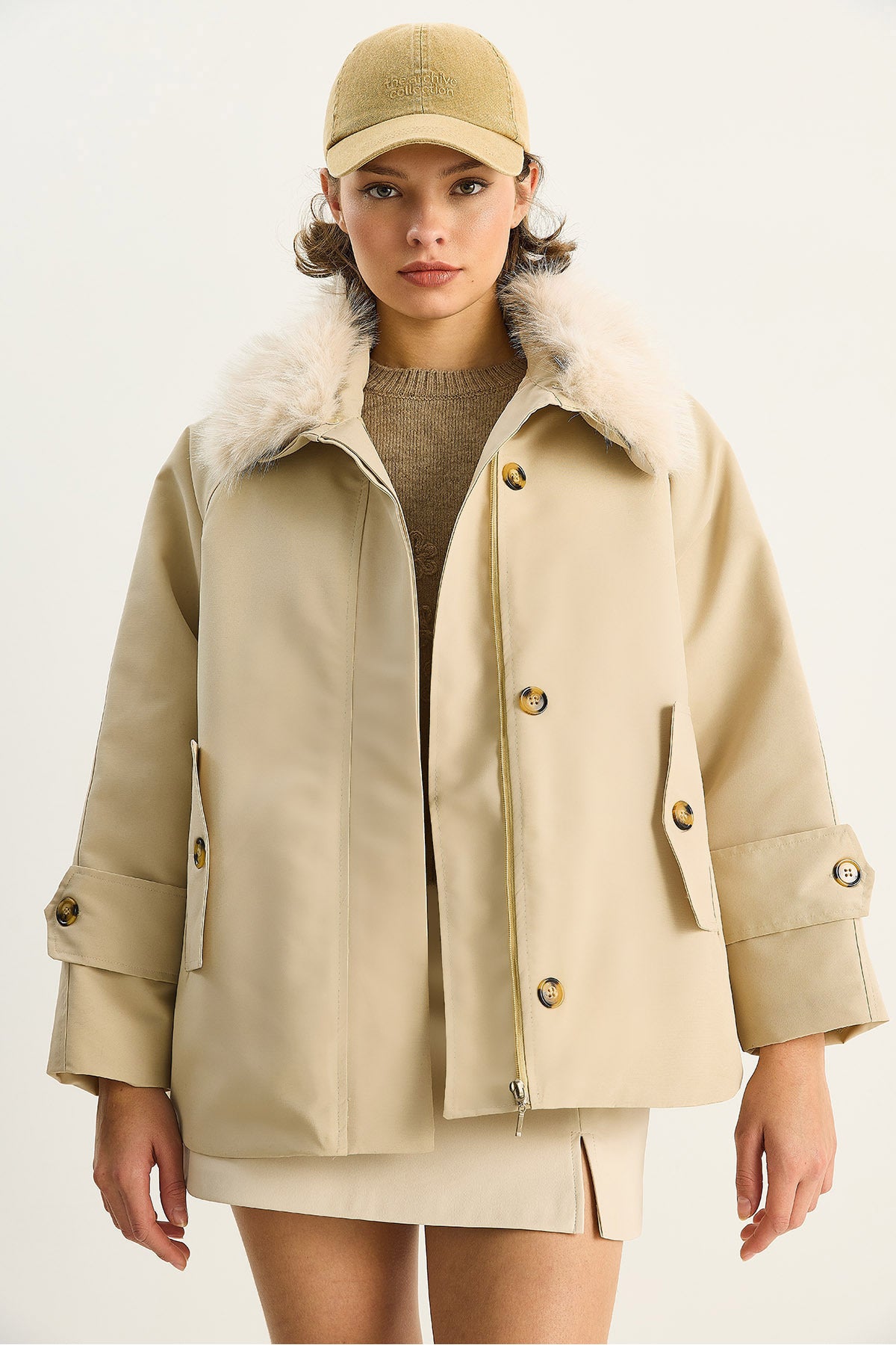 Women's Detachable Fur Collar Water Repellent Down Coat 60568 60283745