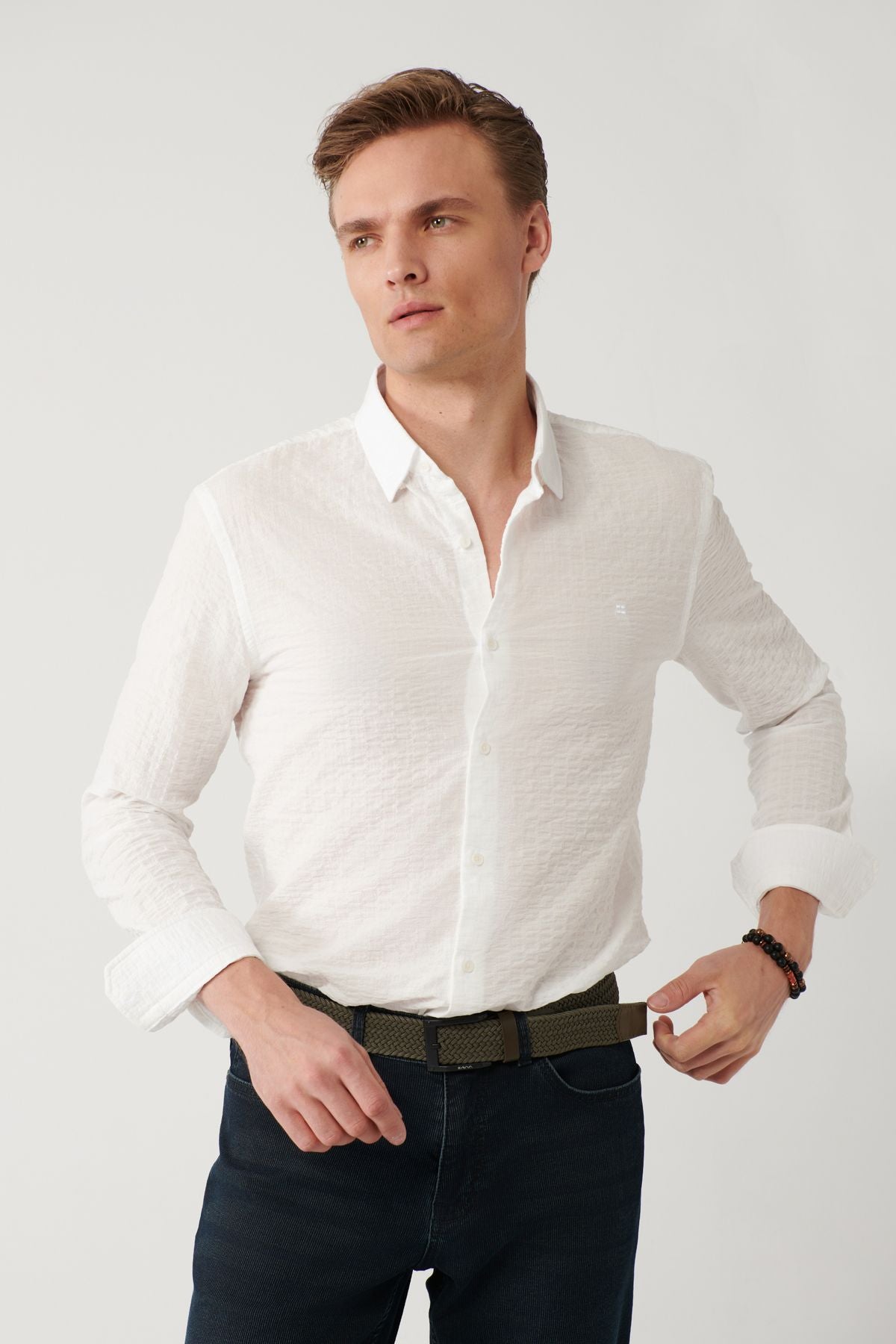 Men's White British British Wafer shirt A41y2060