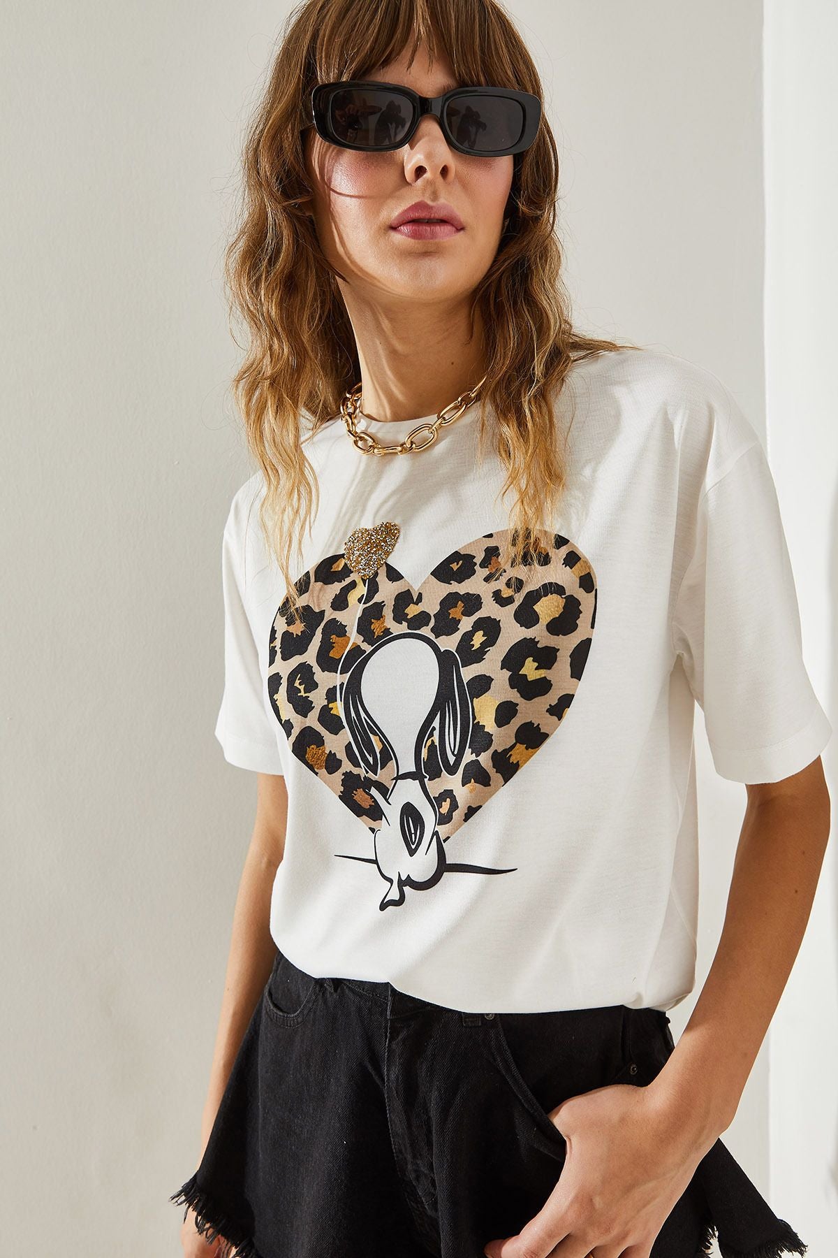 Female Digital Printed Leopard LEOP TIME T-SHIRT 60251387