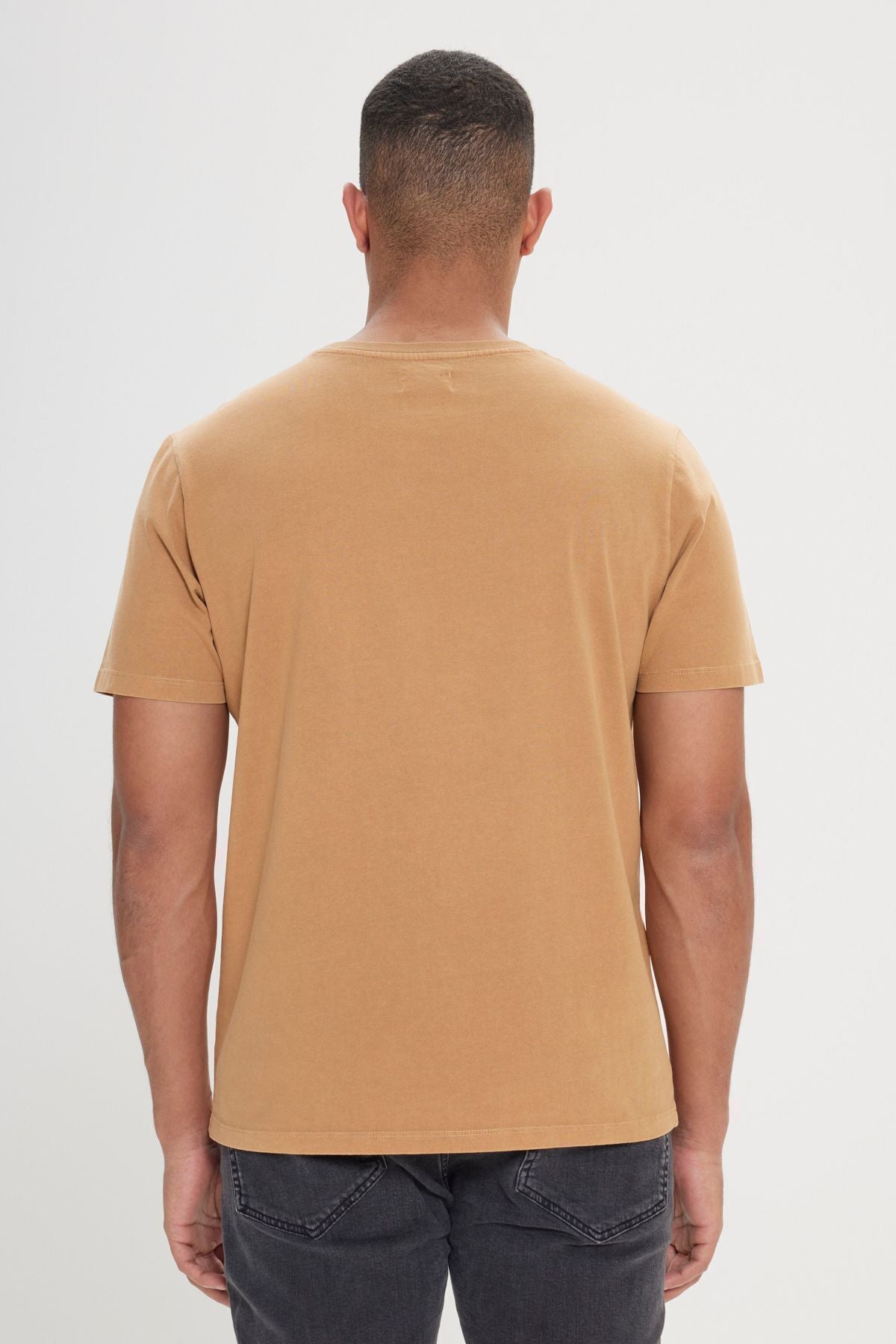 Men's Light Brown 100 %Cotton Standard Fit Normal Normal Cut Bike T -shirt