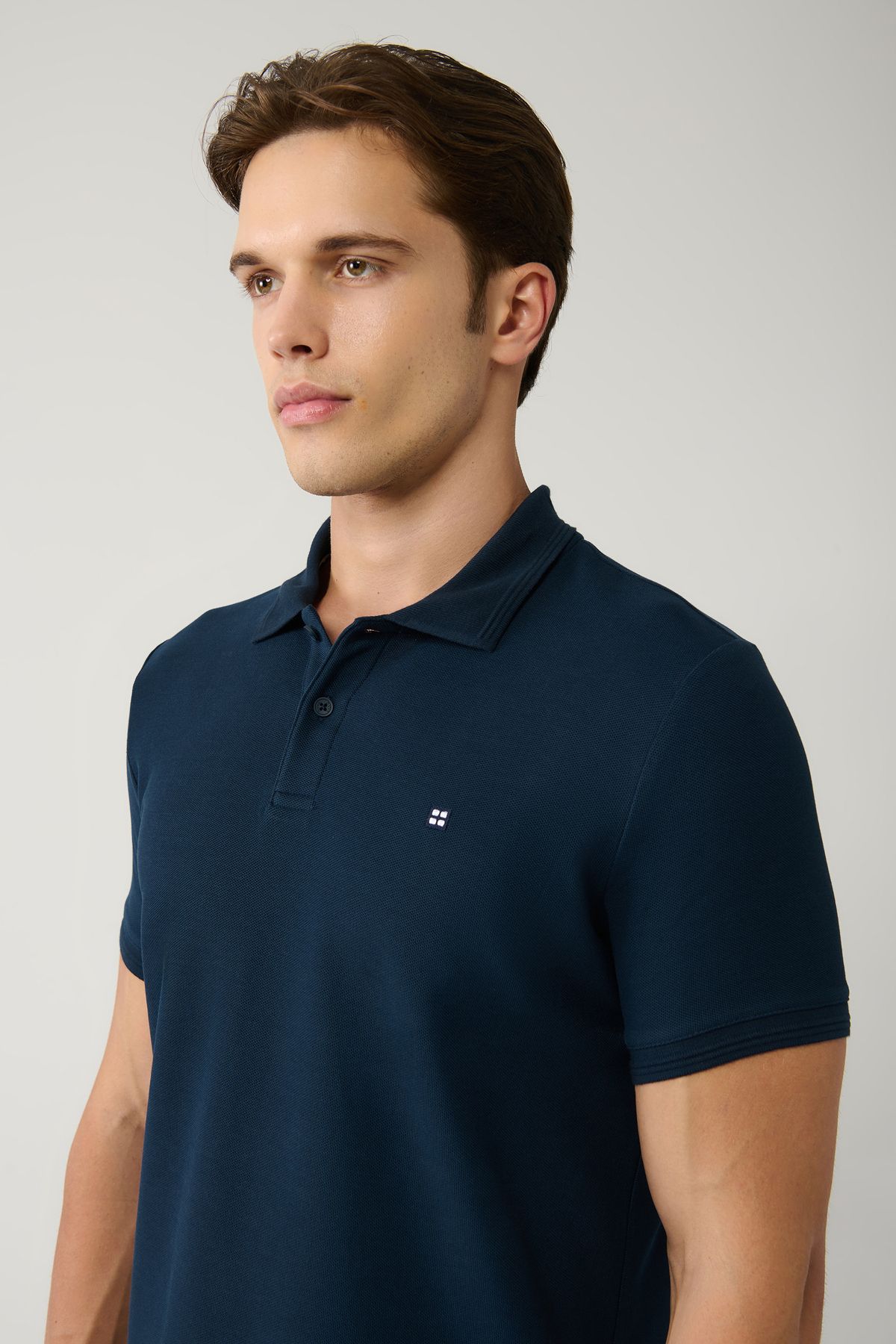 Men's Navy 100 %Cotton Fast Drying Polo Yaka T-shirt B001032