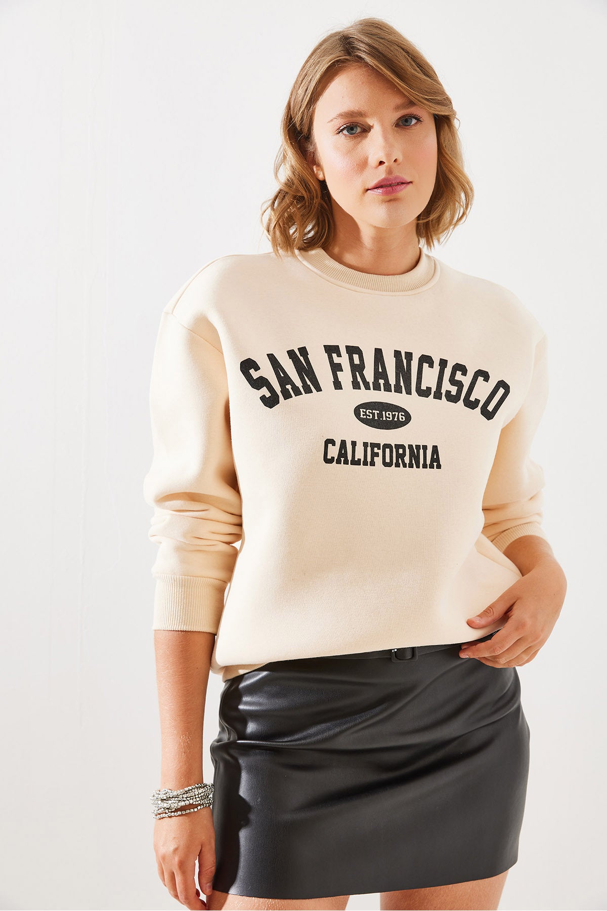Women's Three Thread Raised San Francisco Printed Sweatshirt MBHS006 60601006