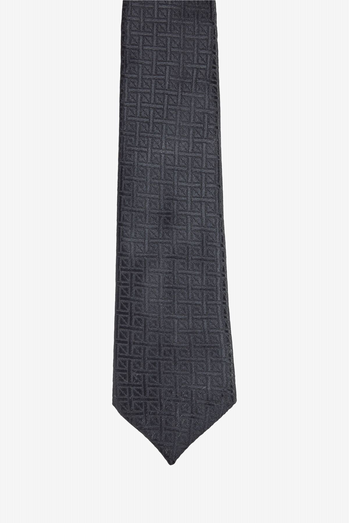 Men's black patterned tie