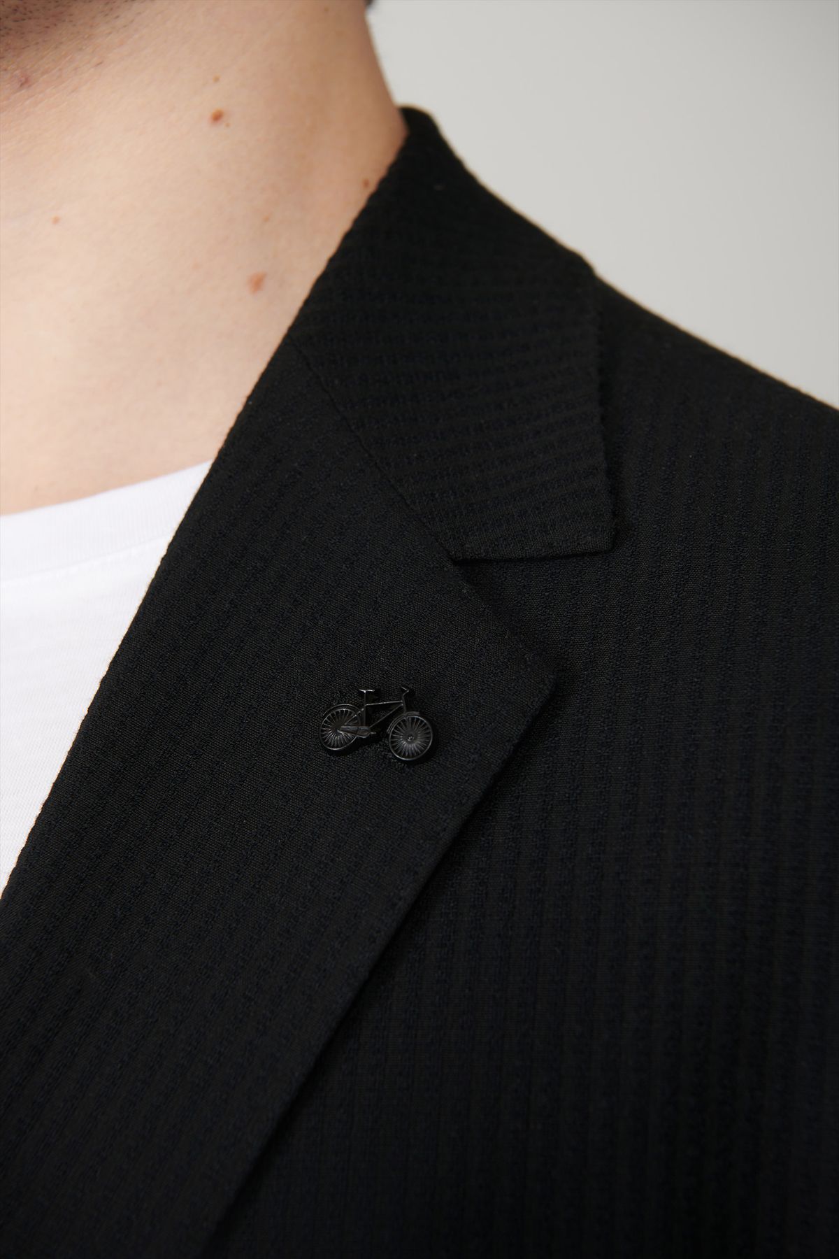 Men's black slit -free flexible fabric jacket A41y4000