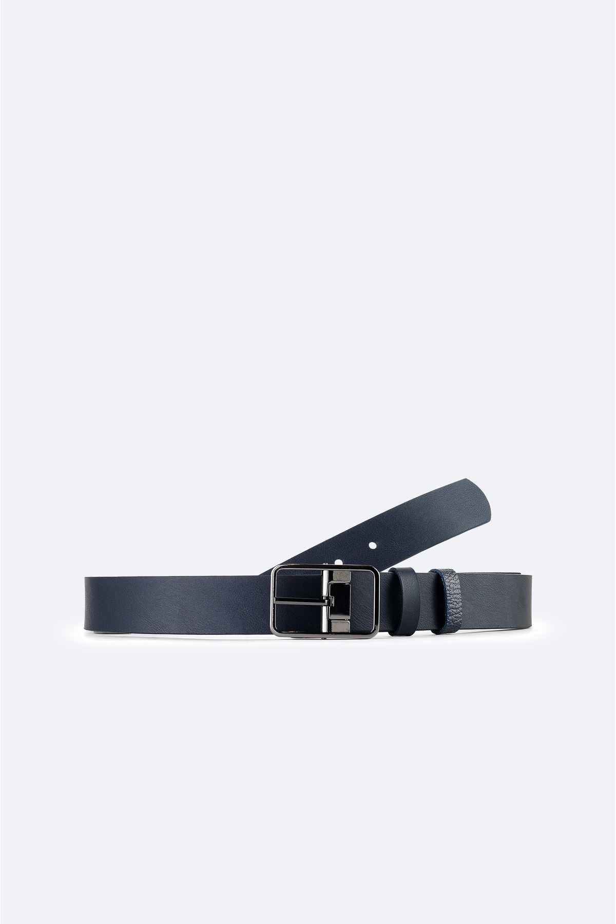 Men's navy blue double -sided belt A42y9310