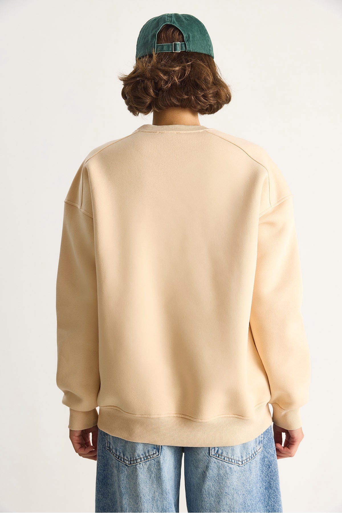 Women's Crew Neck Teddy Sweatshirt with Embroidery Detail 10417 60284066