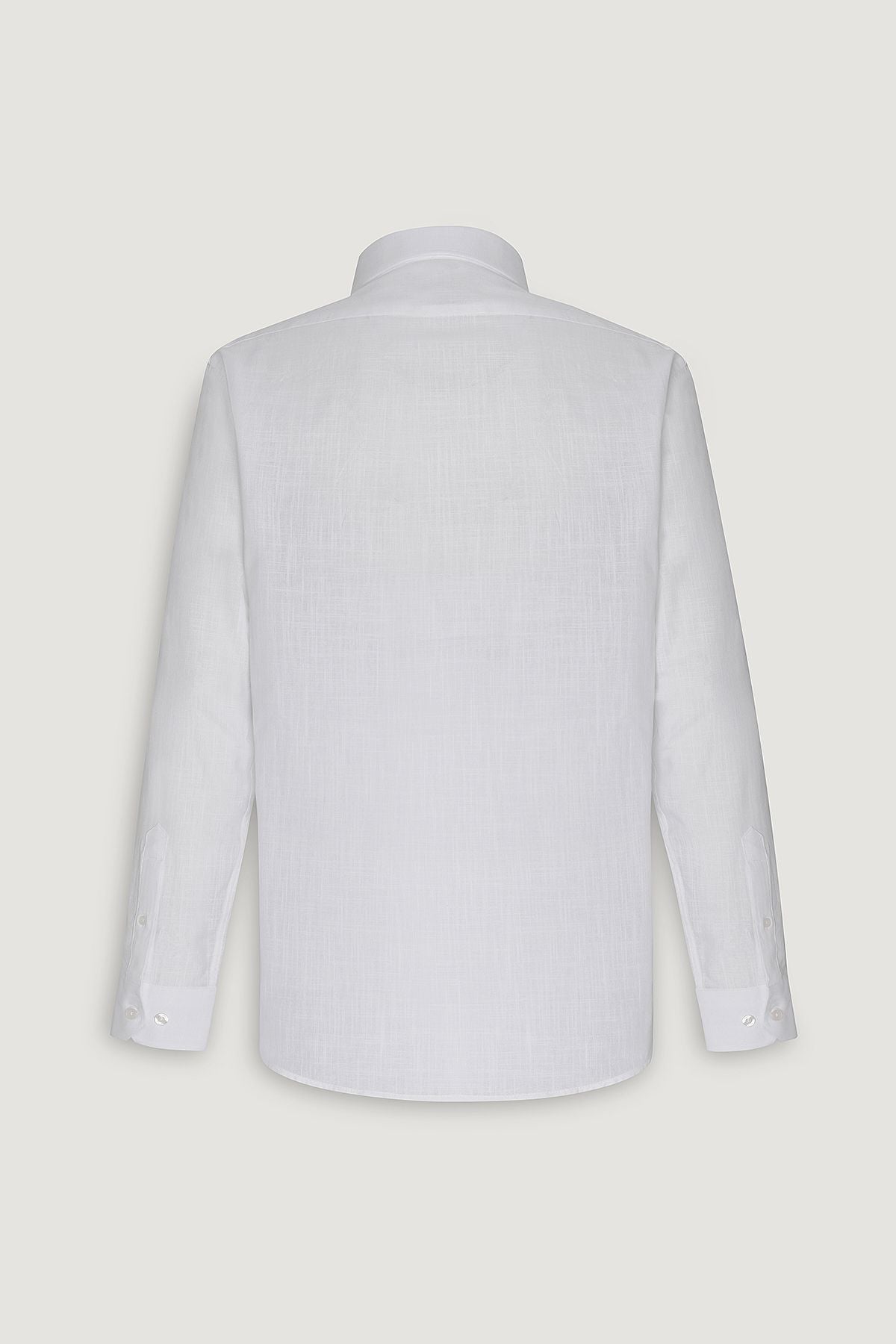 Men's White Comfort Fit comfortable cut hidden button collar 100 %cotton pennant shirt