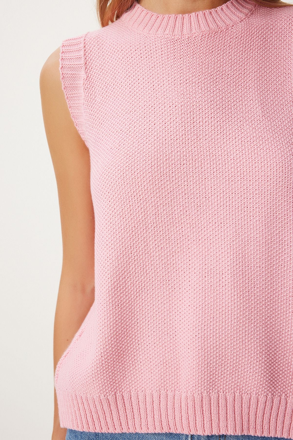 Woman Pink Back Décollette with bow knitwear blouse FN03317