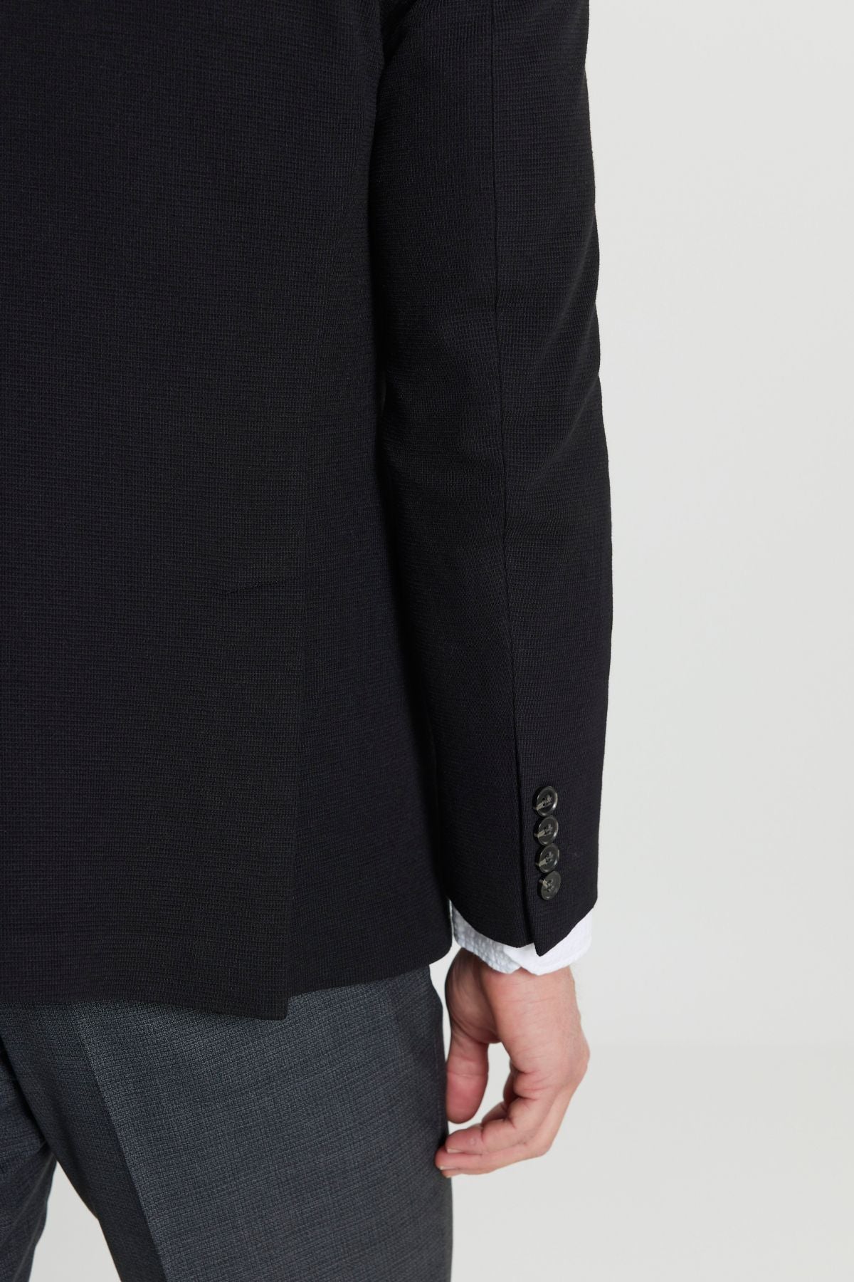 Men's Black 360 Cotton Flexible Slim Fit Num Fit Narn Cut Mono Yaka Amelor Blazer Jacket