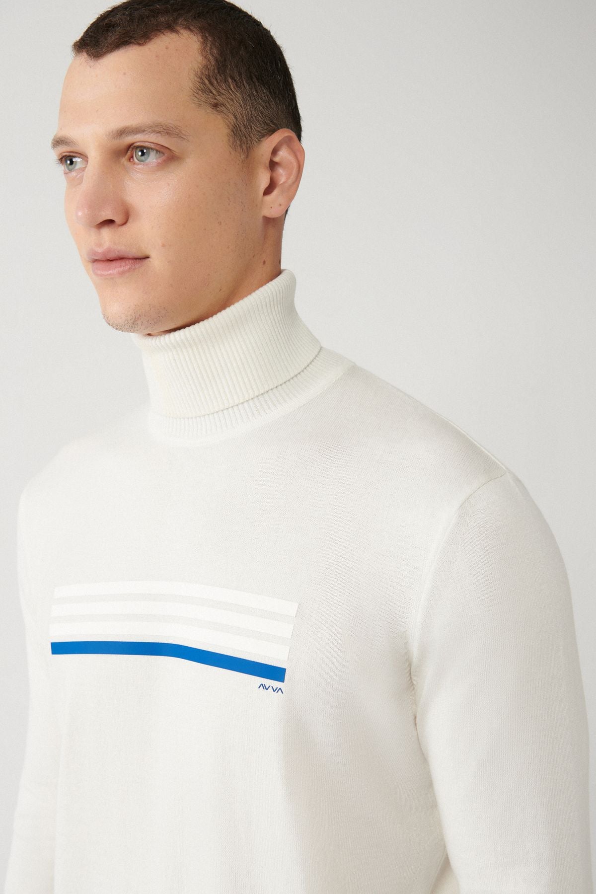 Men's Ecru Fisherman Cotton Cotton Knitwear Sweater A32y5144