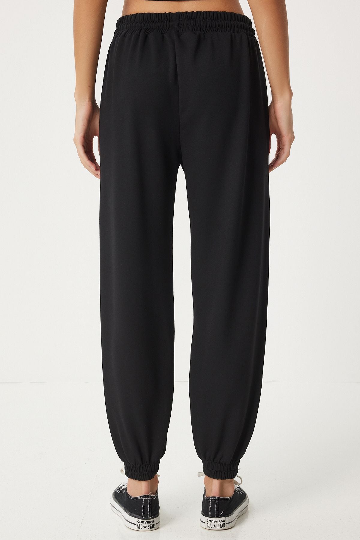 WOMEN'S Black Modal Mixed Jogger Service Six EN00617