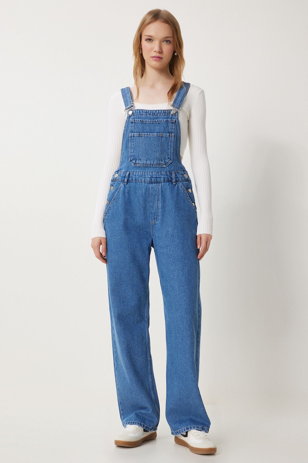 Women's Blue Wide Pocket Denim Gardener Tulum RI00002