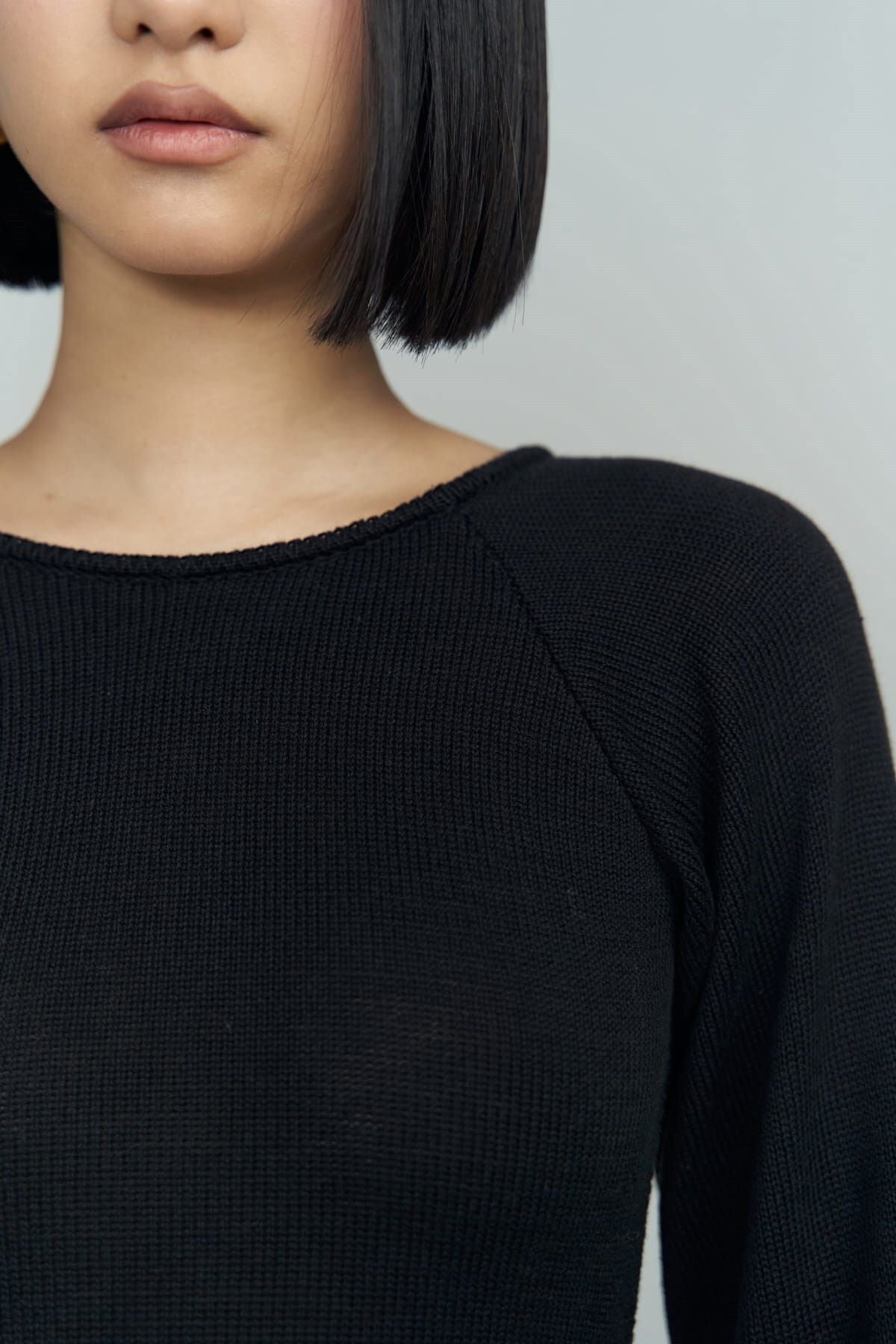 Angela Back Décollette Black Knitwear Dress