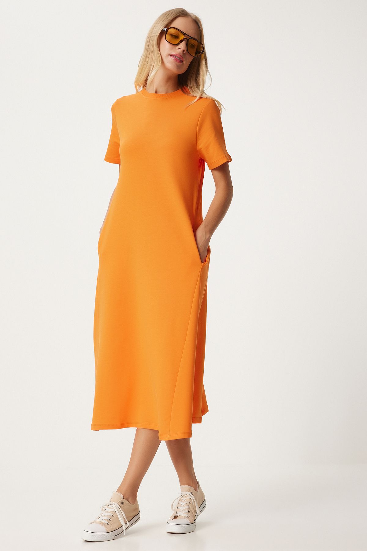 Woman Oranj A Cut Summer Combed Dress Ub00060