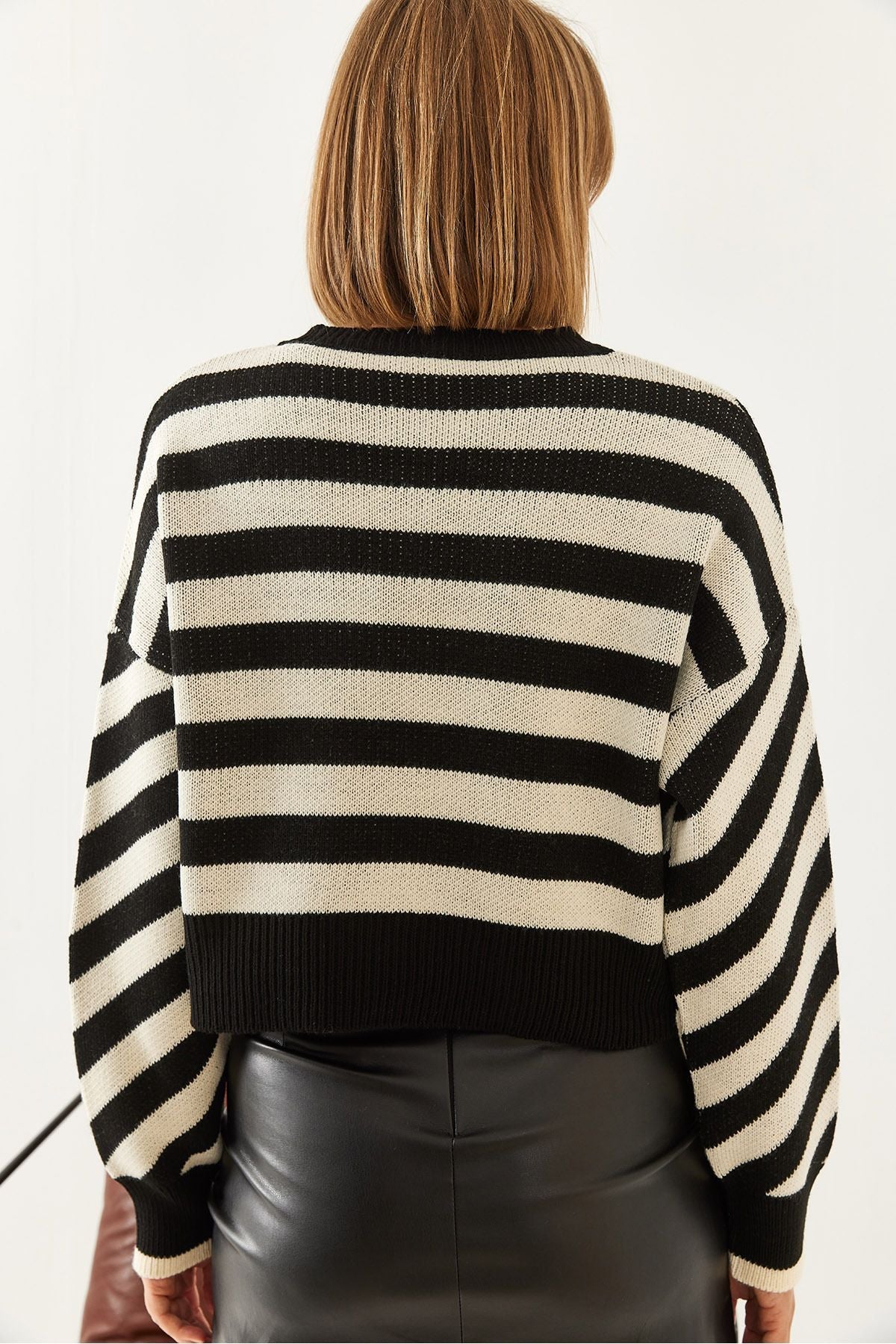 Female striped knitwear sweater