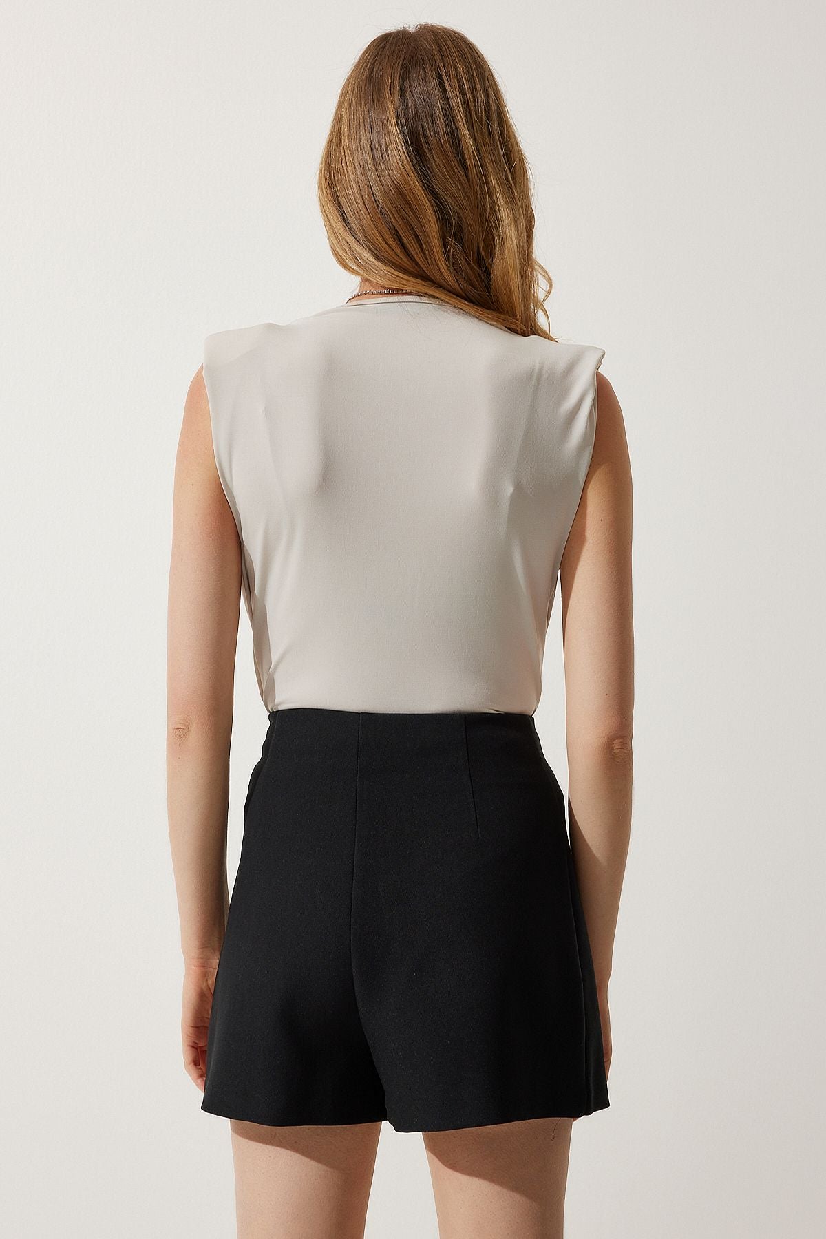 Female Beige Anvelop Yaka Parent with Cytter Knitting Blouse ZH00014