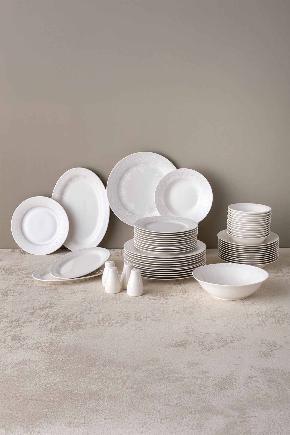 New Bone Diana 56 Pieces 12 Person Dinner Set