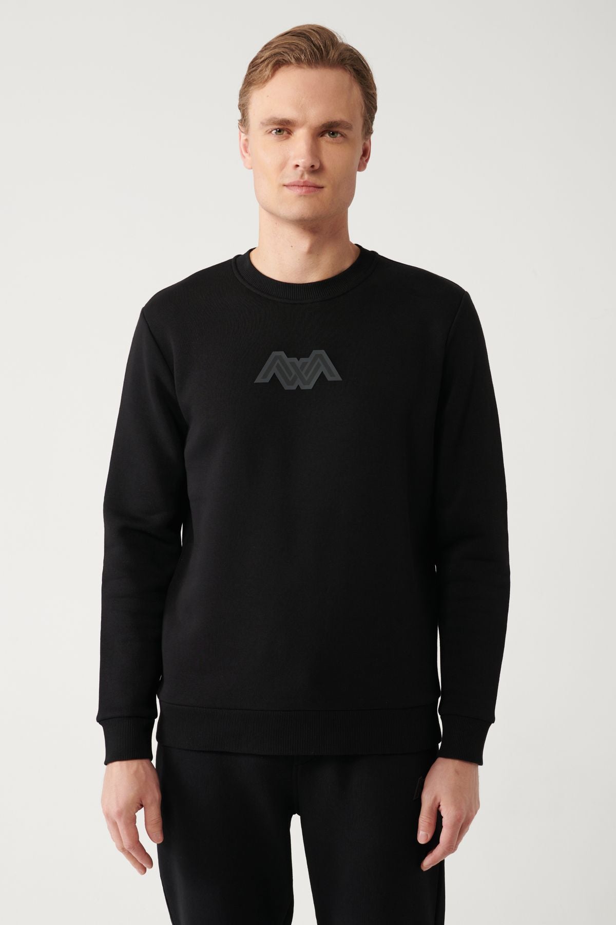 Men's black bike collar 3 -IP -shreddon printed Sweatshirt A32y1273