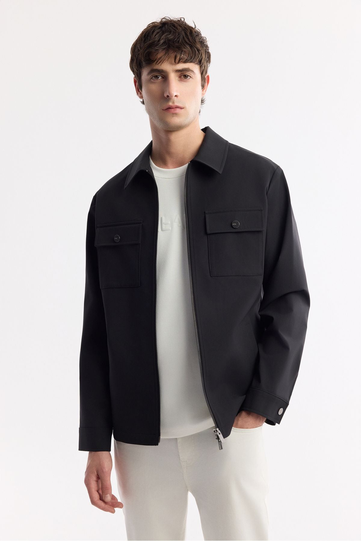 Men's black mono collar lid technical fabric Mont A51y6051