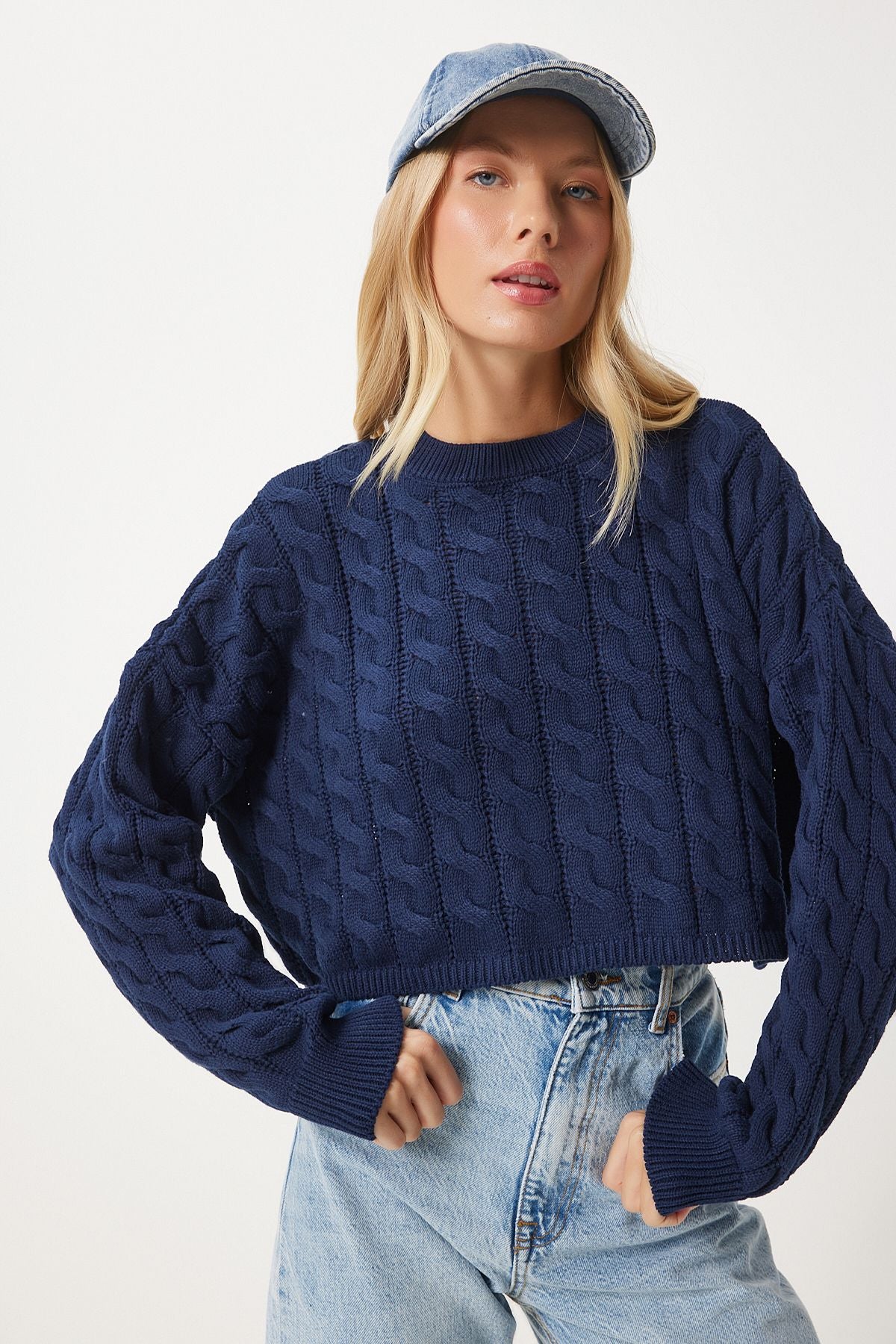 Women's Navy Bike Bike Knit Motif knitwear sweater MX00169
