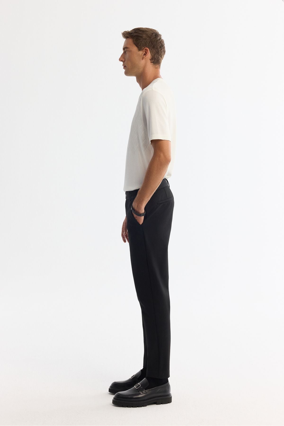 Men's Black Side Elastan Pants A42Y3053