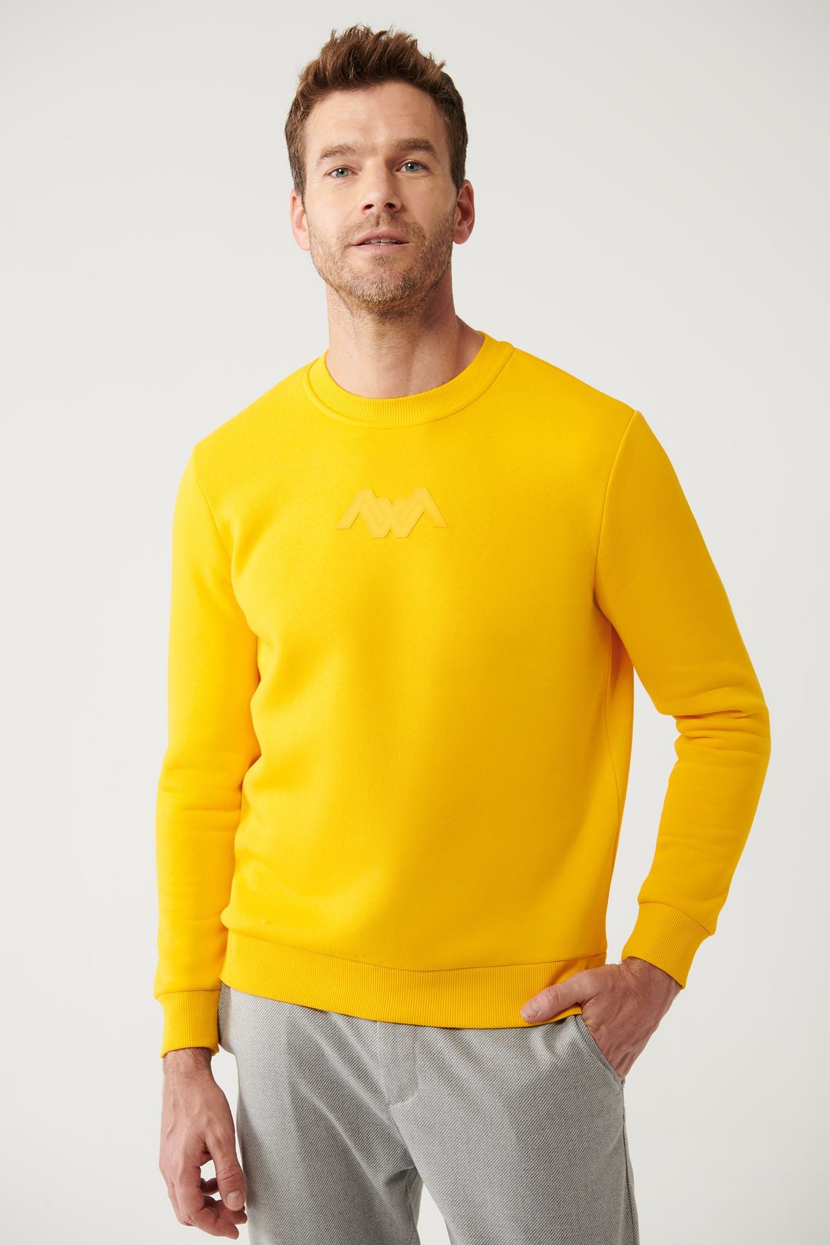 Men's yellow bike collar 3 -IP -shreddon printed Sweatshirt A32y1273