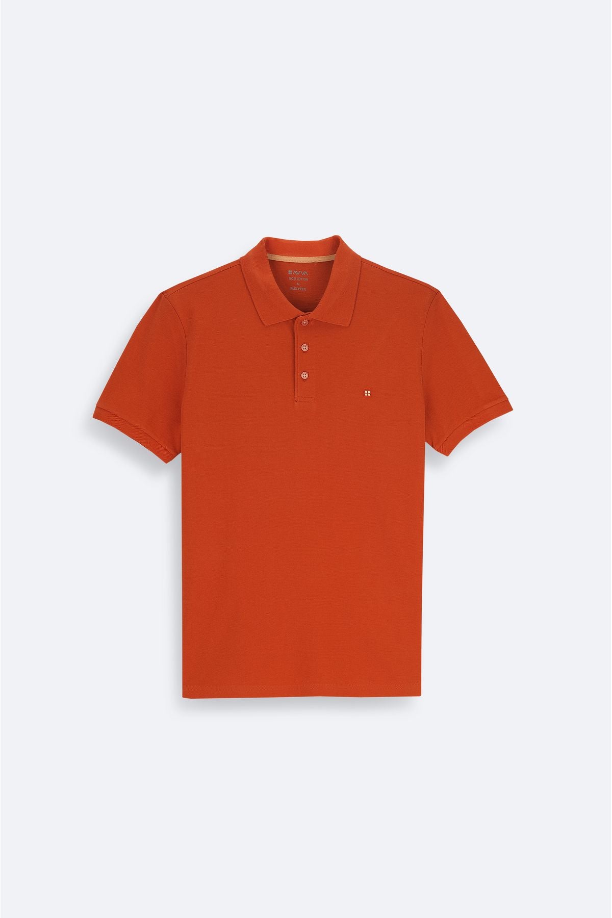 Men's Dark Orange 100 %Cotton Cool Polo Yaka T-Shirt E001004
