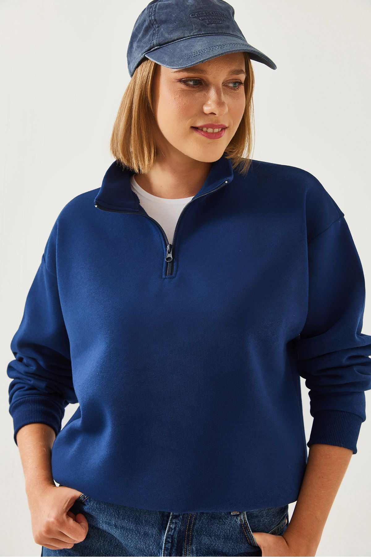 Woman Zipper Oversize Sweatshirt 60351254