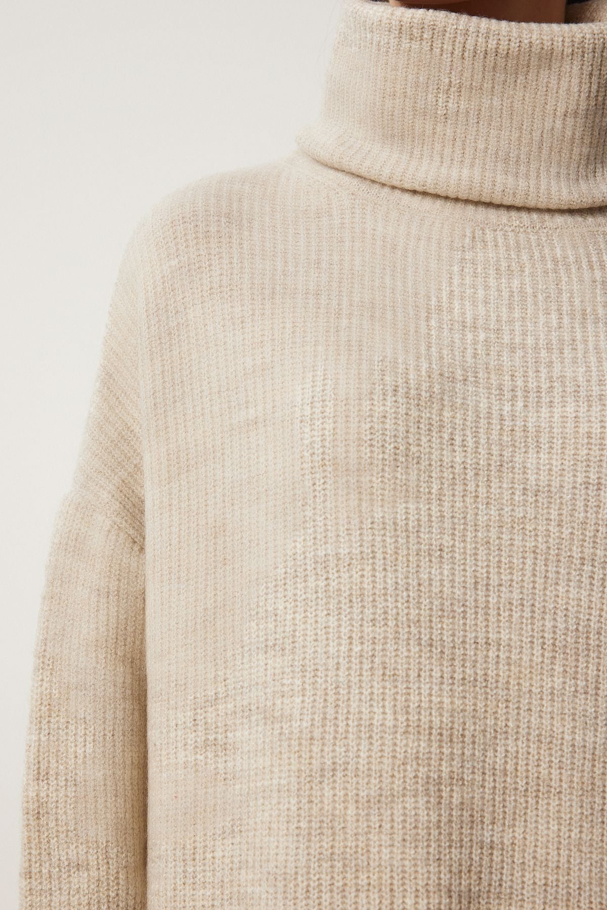 Female Stone Fisherman Collar Long Knitwear Sweater MX00107