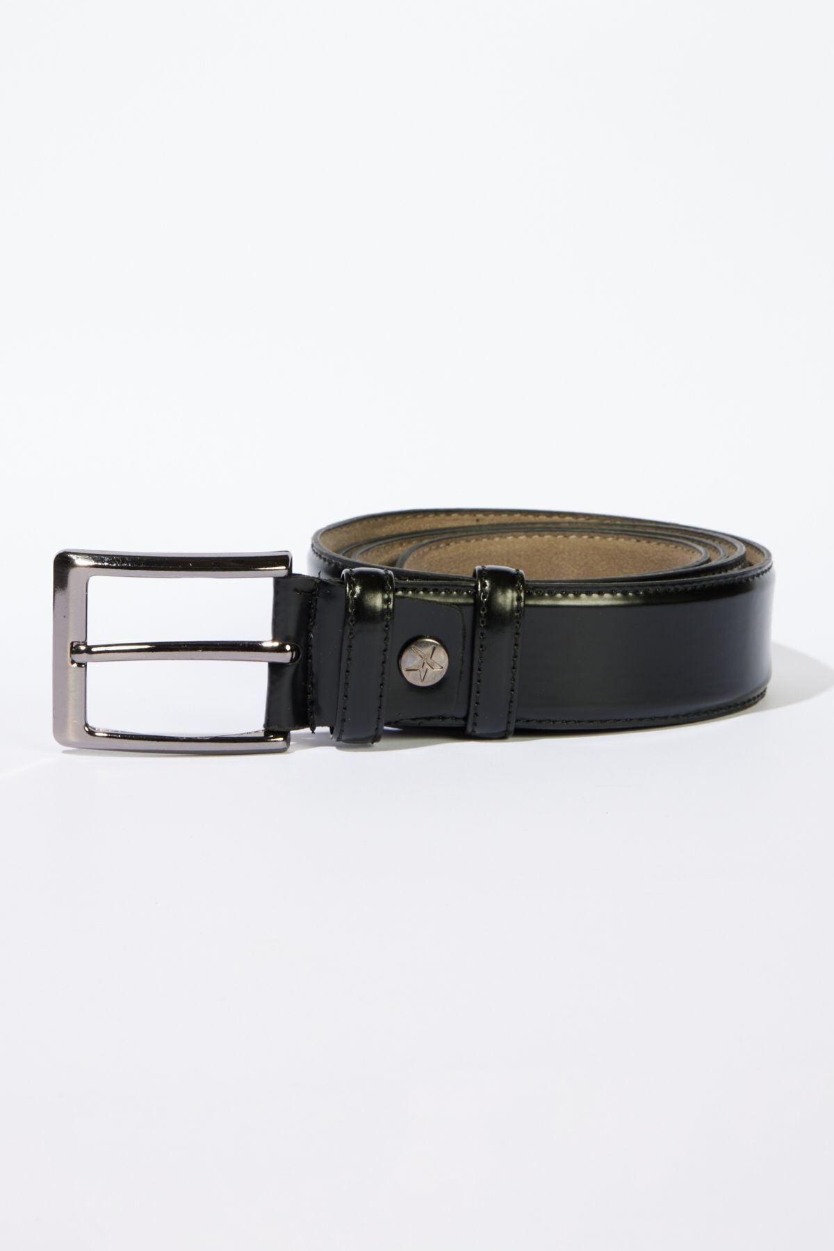 Men's black opening belt