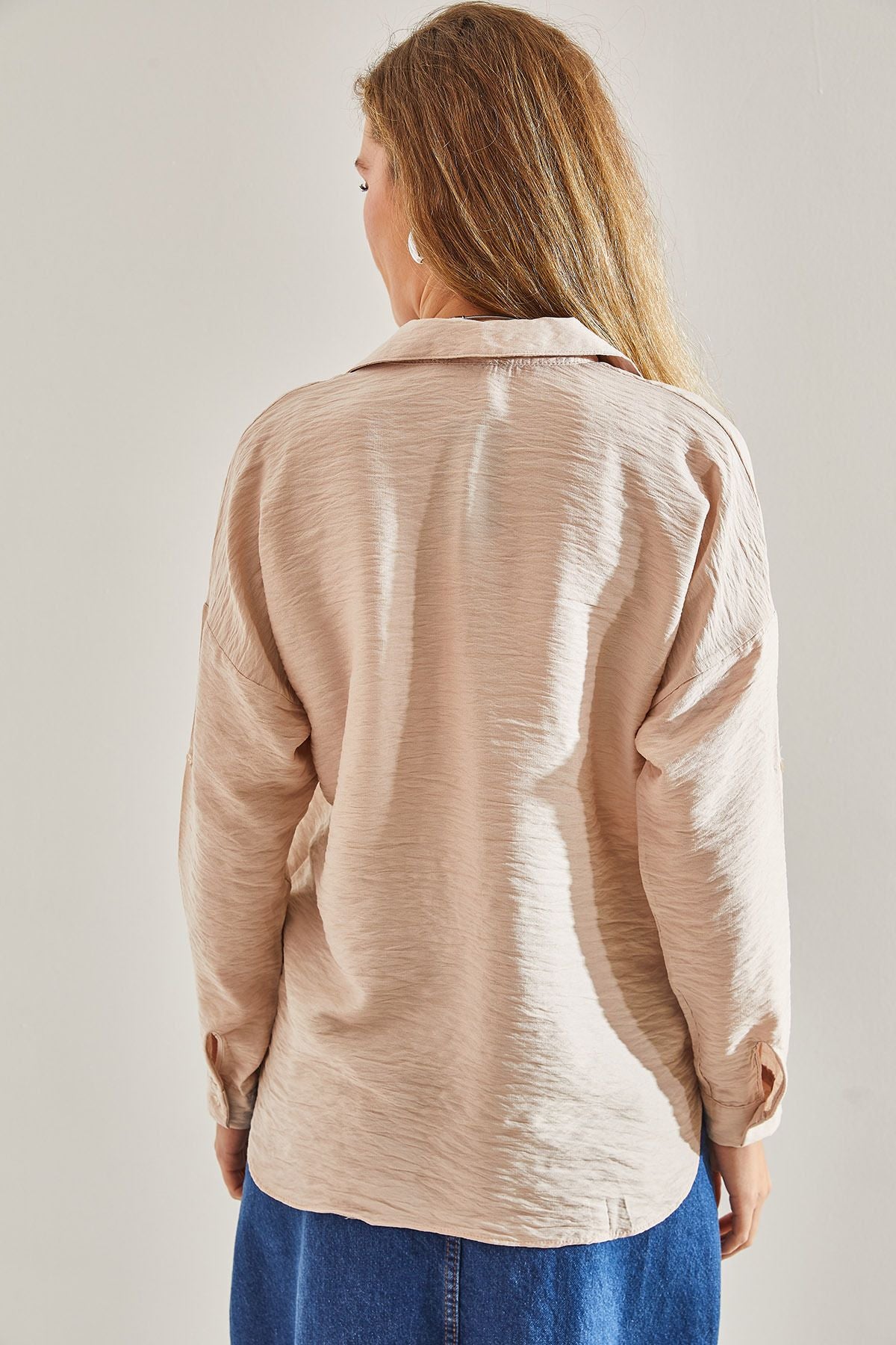 Female stamp sequin embroidered linen Ayrrin shirt 60181027